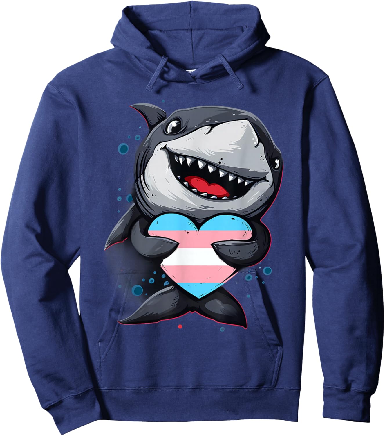 Transsexual Shark Trans Heart Transsexuality Transgender Hoodie - Hoodie | Navy