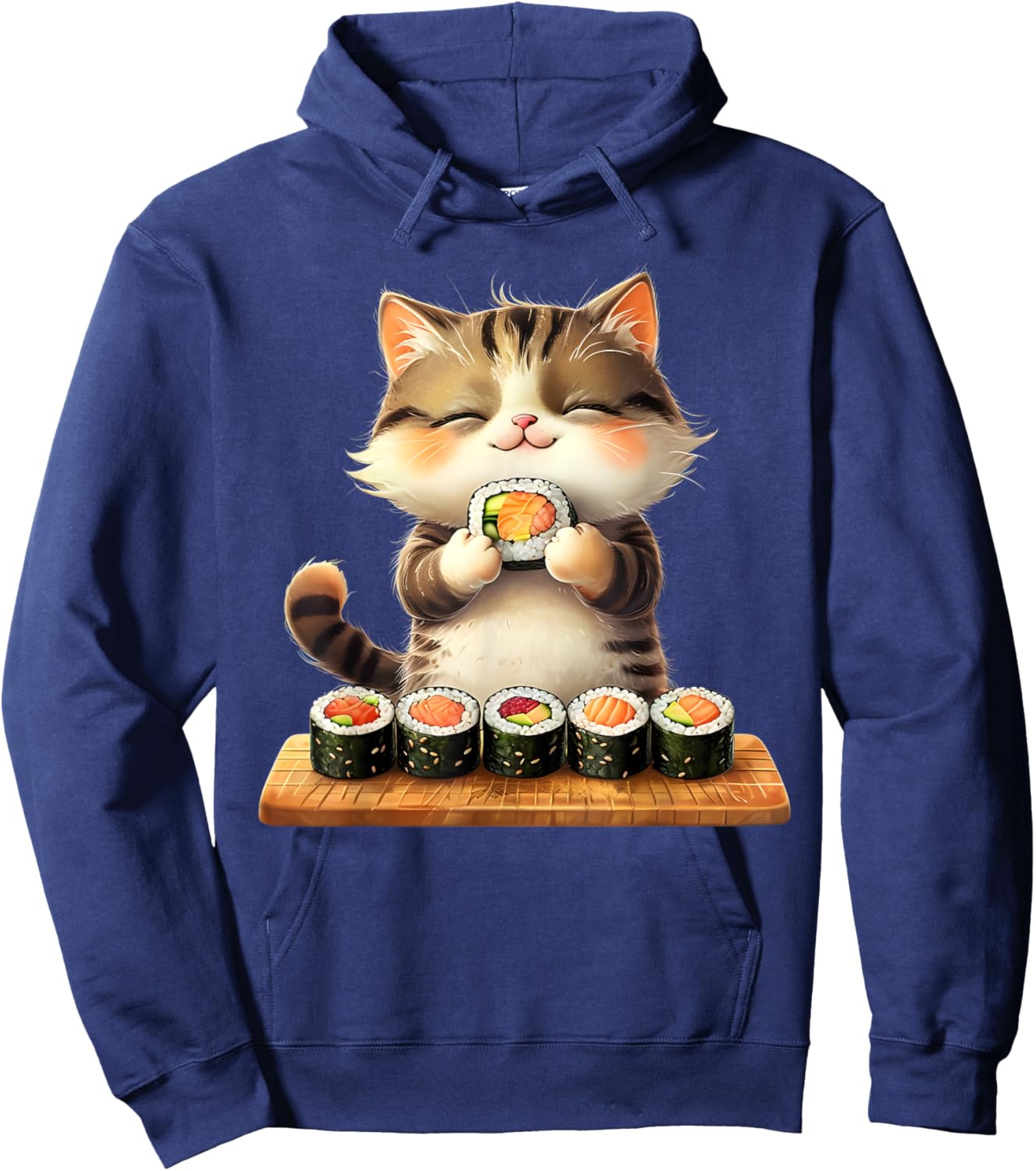 Kawaii Cat Lover Japanese Cat Owner Sushi Lover Anime Otaku Men Women Kids Hoodie - Hoodie | Navy