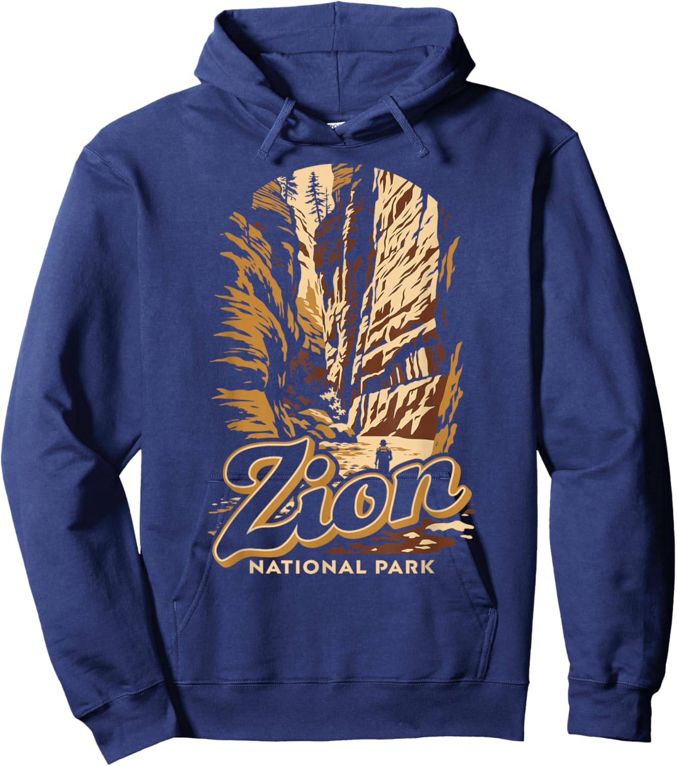 Zion National Park The Narrows Distressed Hoodie - Hoodie | Navy