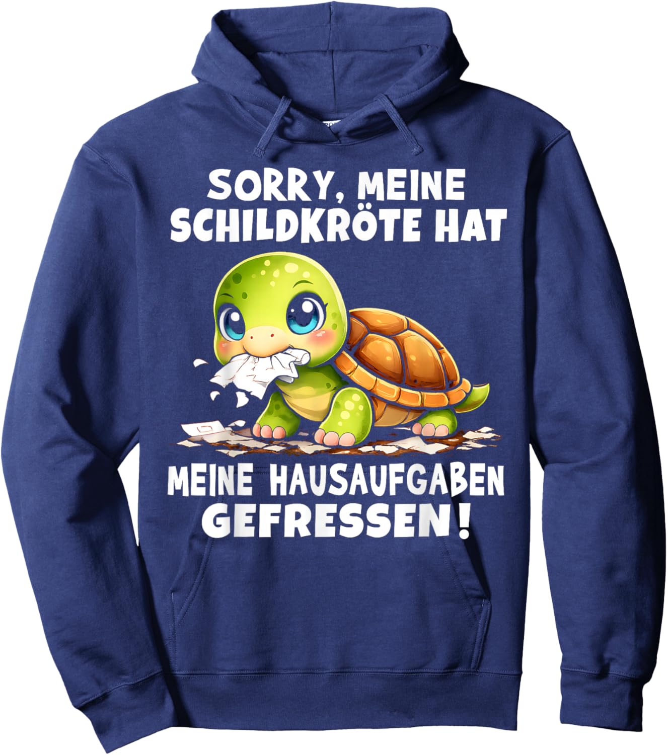 Schildkröte Hausaufgaben Spruch Für Schüler Schule Schulkind Hoodie - Hoodie | Navy
