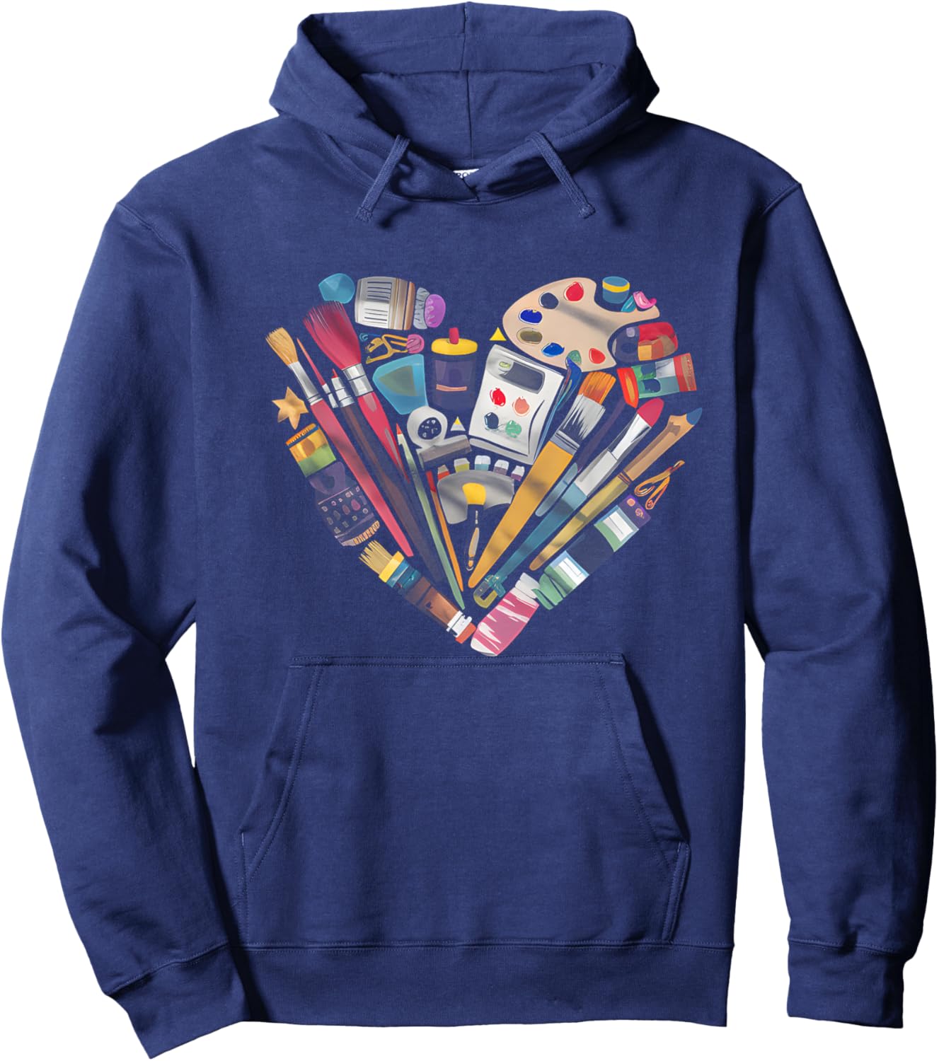 Heart Painting Art Teacher Appreciation Artist Student Hoodie - Hoodie | Navy
