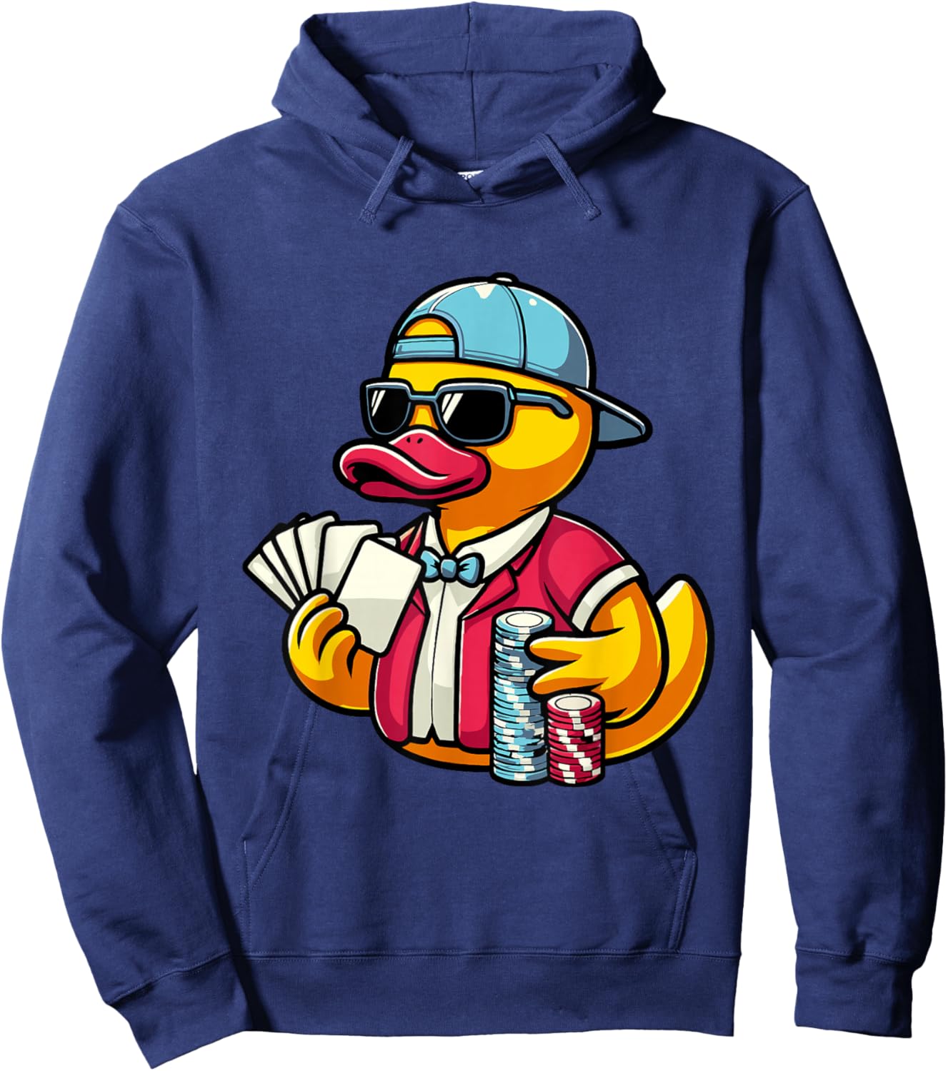 Poker Rubber Duck Playing Cards Gambling Hoodie - Hoodie | Navy