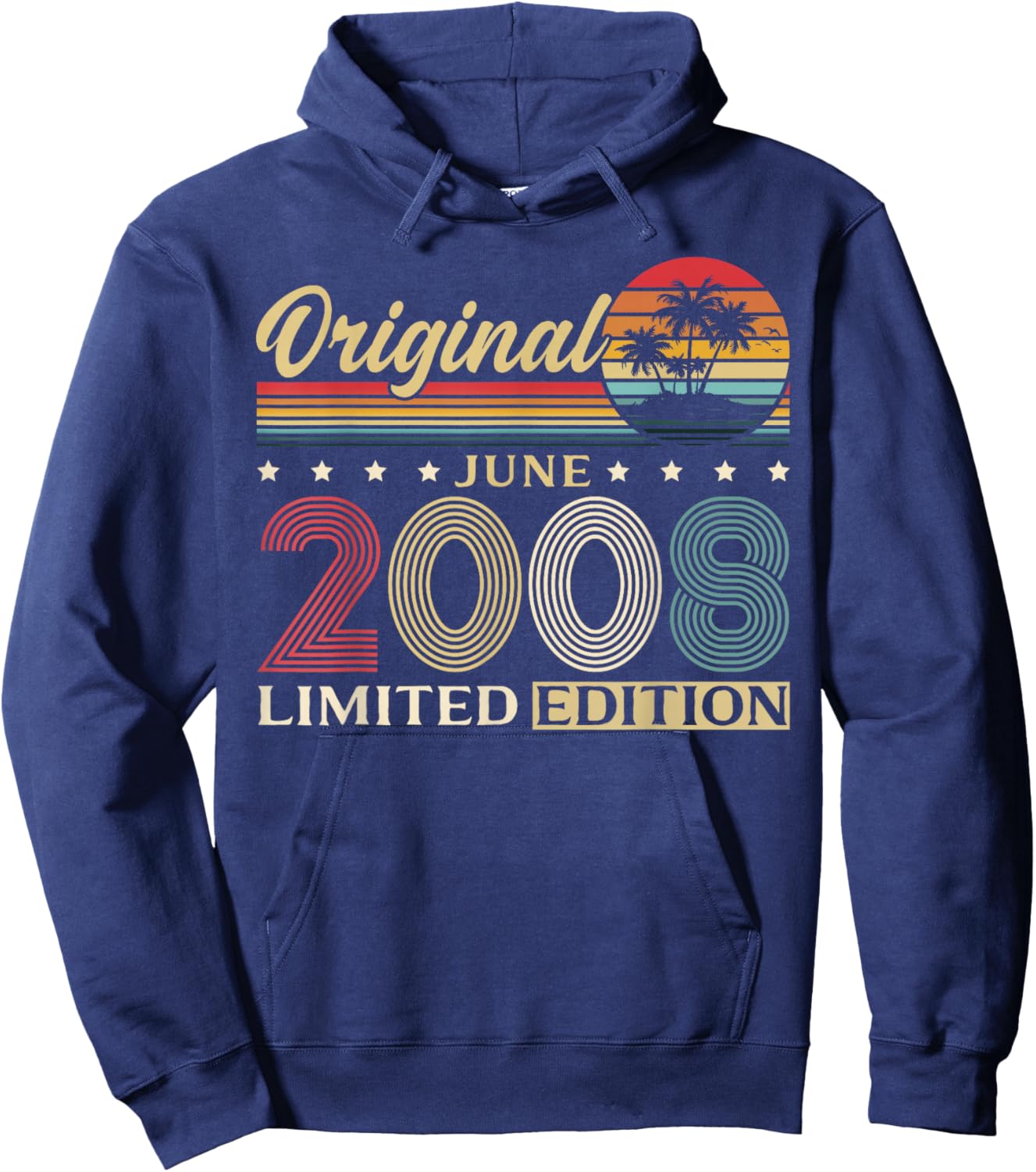 18 Ans Anniversaire Homme Cadeau Juin 2008 Vintage Hoodie - Hoodie | Navy