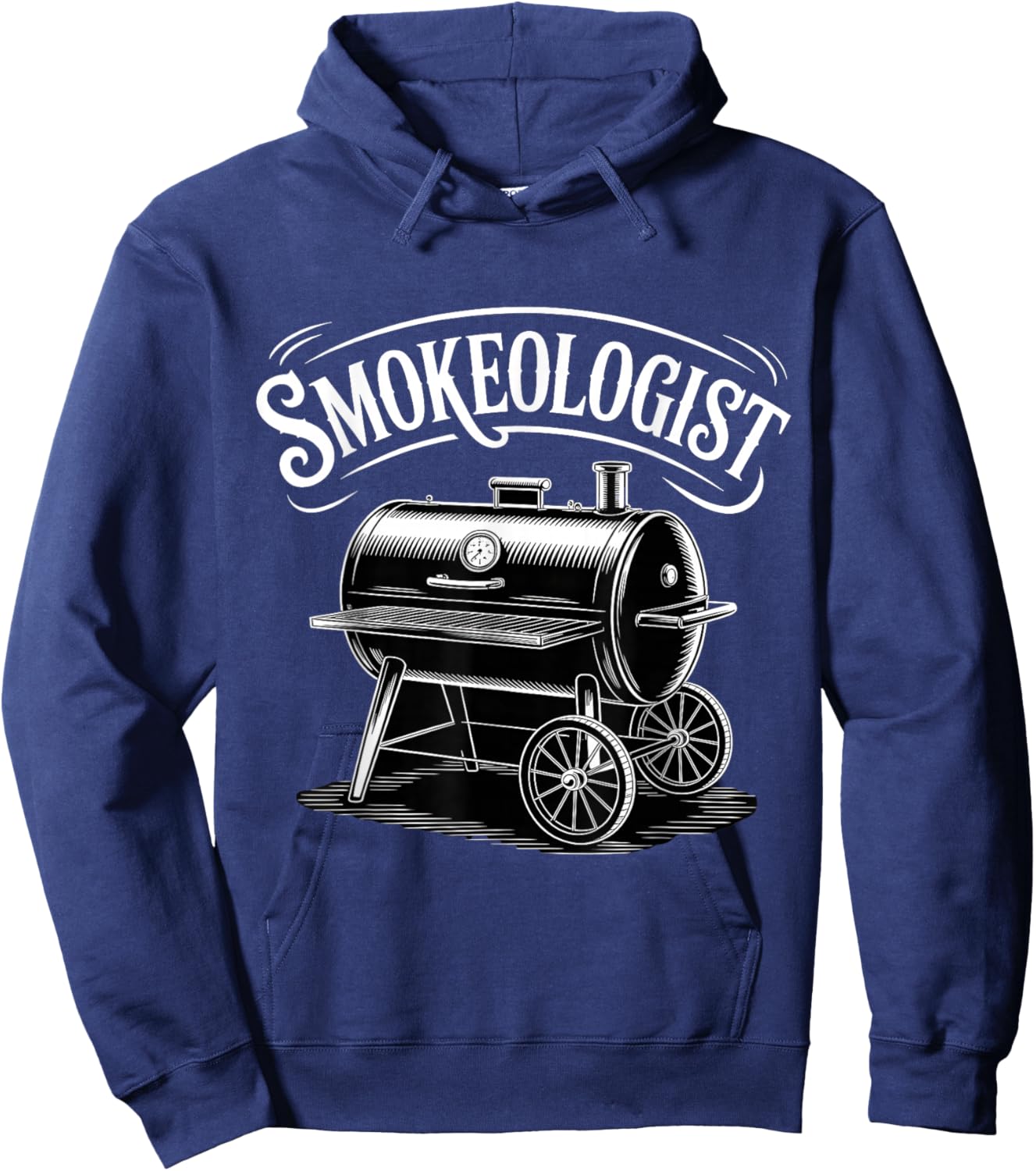 Smokeologist Funny Pitmaster BBQ Smoker Grilling Hoodie - Hoodie | Navy