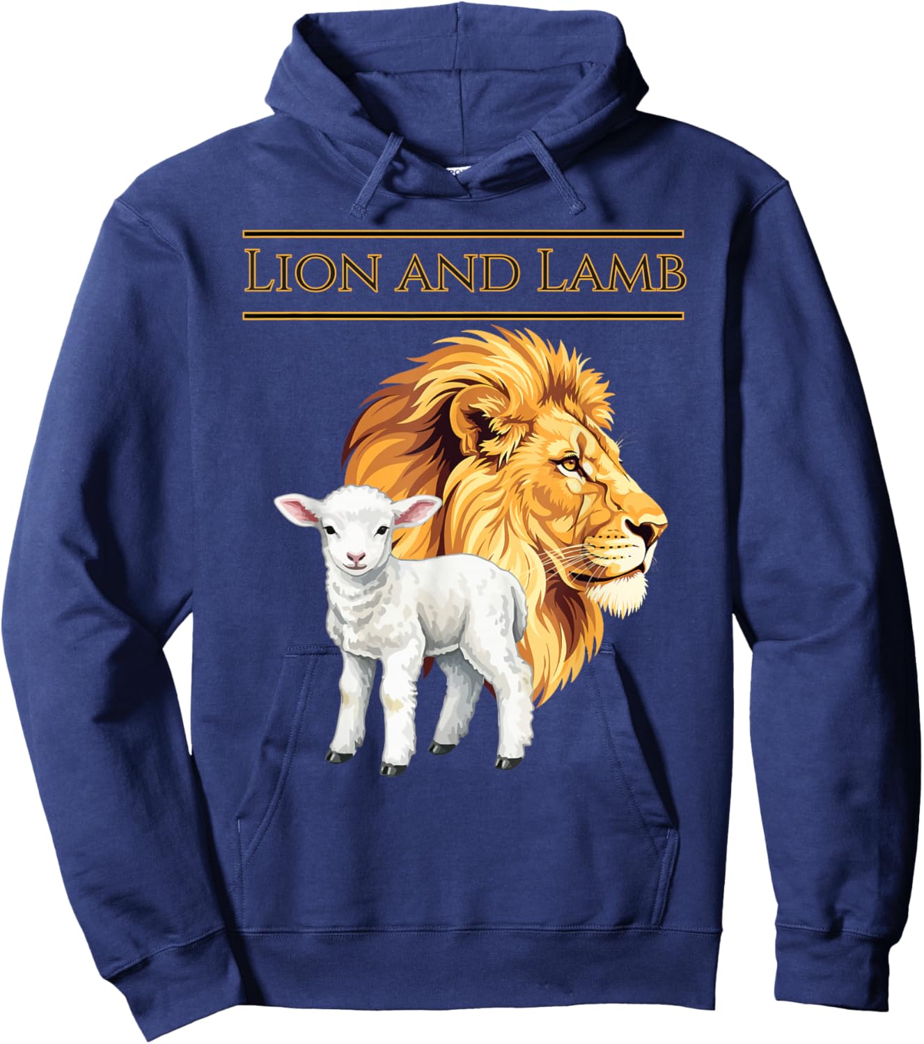 Lion and Lamb - Jesus Christ King of Kings - Christian Hoodie - Hoodie | Navy