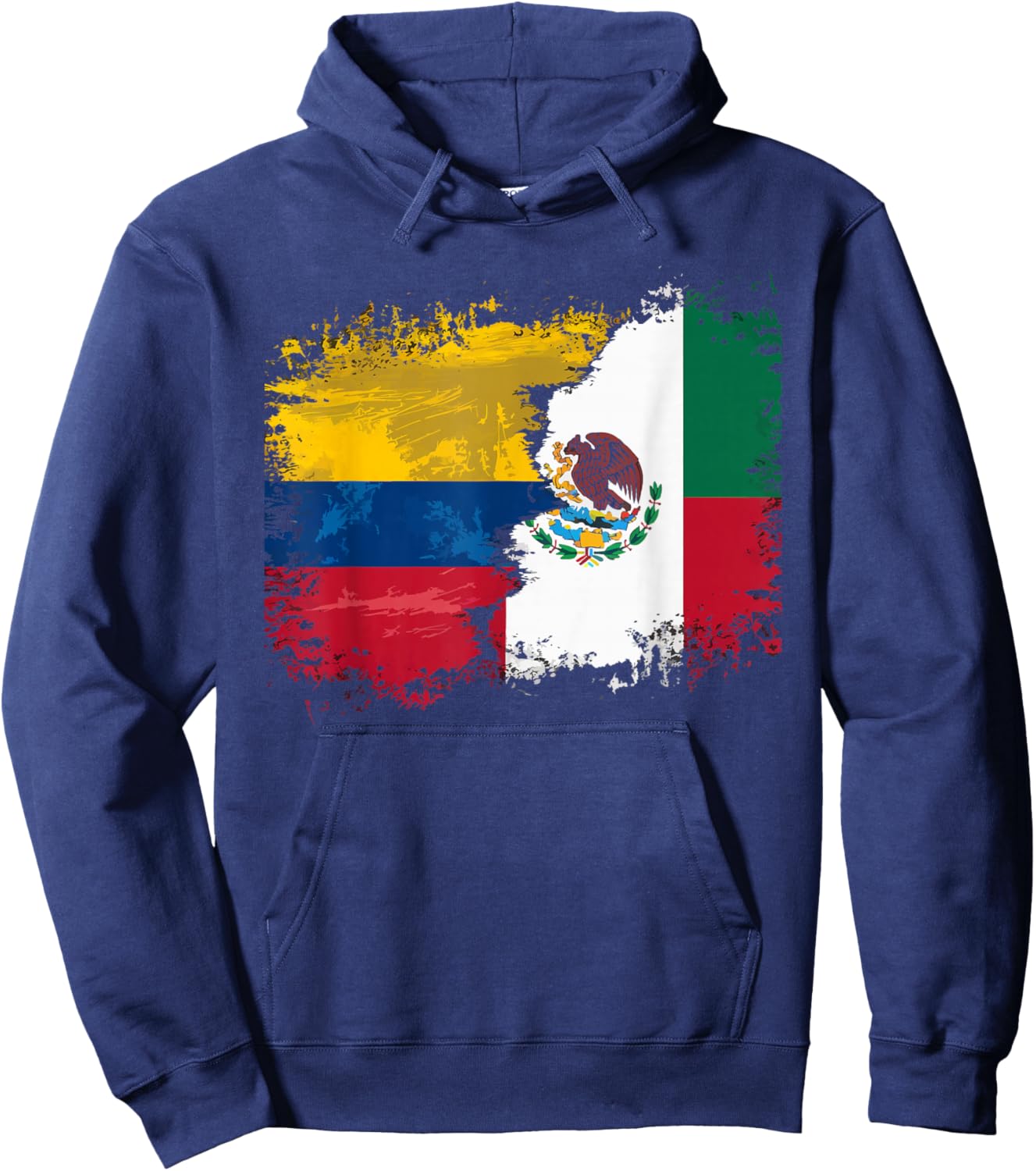 Half Columbian Half Mexican Mexico Flag Columbia Hoodie - Hoodie | Navy