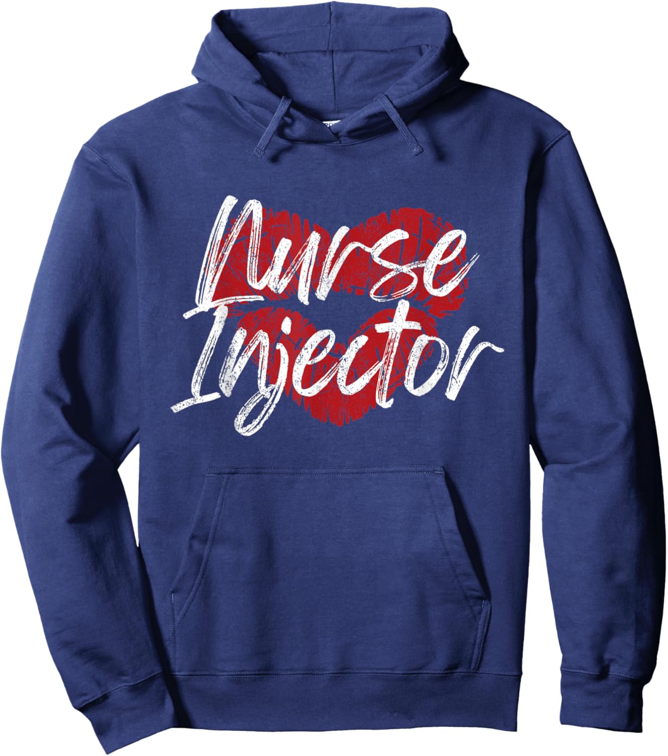 Vintage Nurse Injector Kiss Aesthetic Nurse Injector Hoodie - Hoodie | Navy