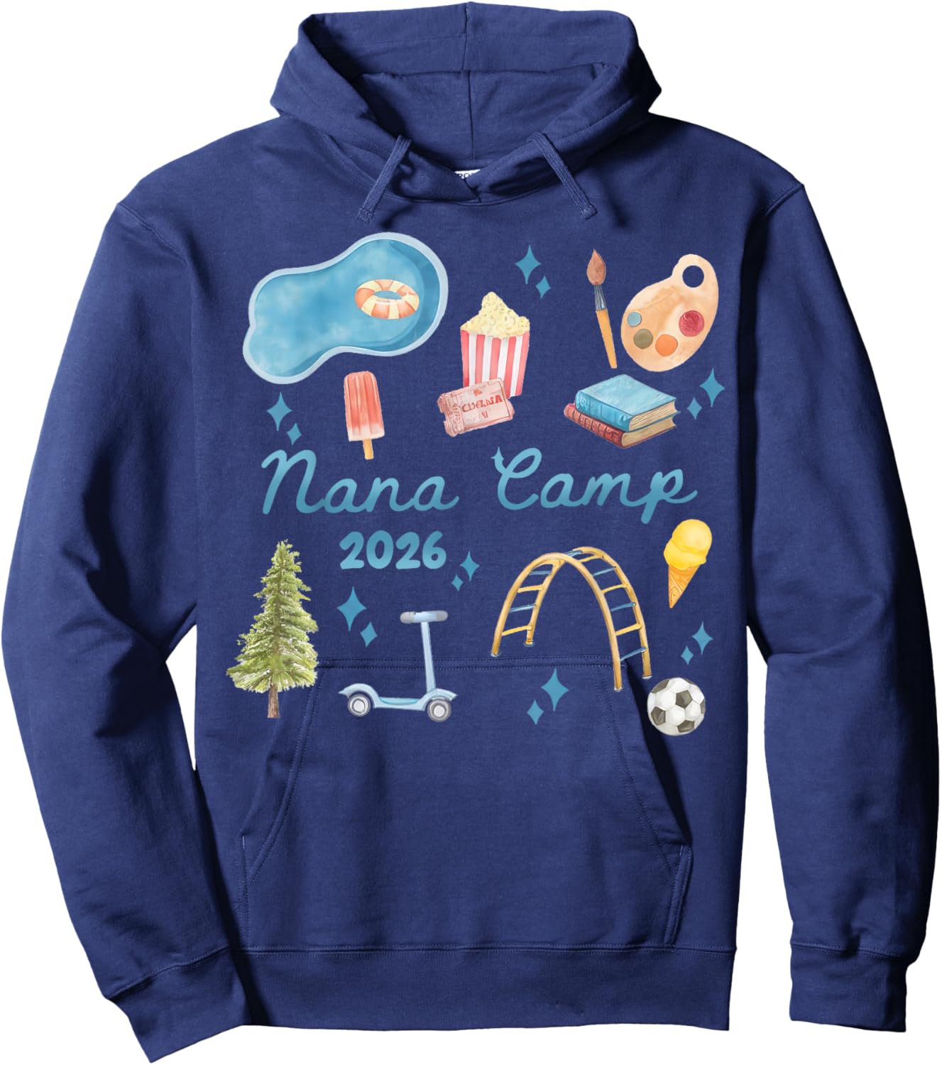 Nana Camp 2026 Family Vacation Summer Camping Crew Kids Hoodie - Hoodie | Navy