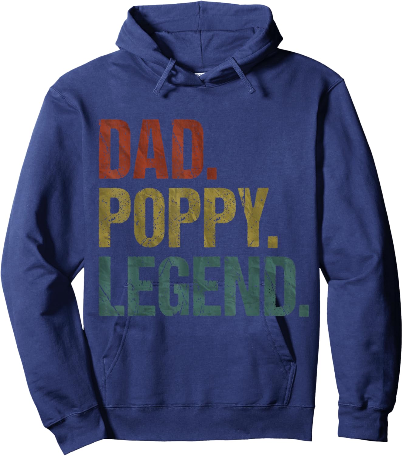Dad Poppy Legend Vintage Retro Grandpa Father's Day Hoodie - Hoodie | Navy
