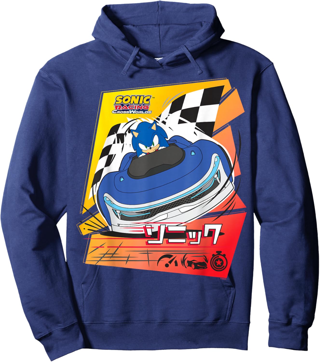 Sonic Racing CrossWorlds - Gotta Drive Fast Sonic Hoodie - Hoodie | Navy