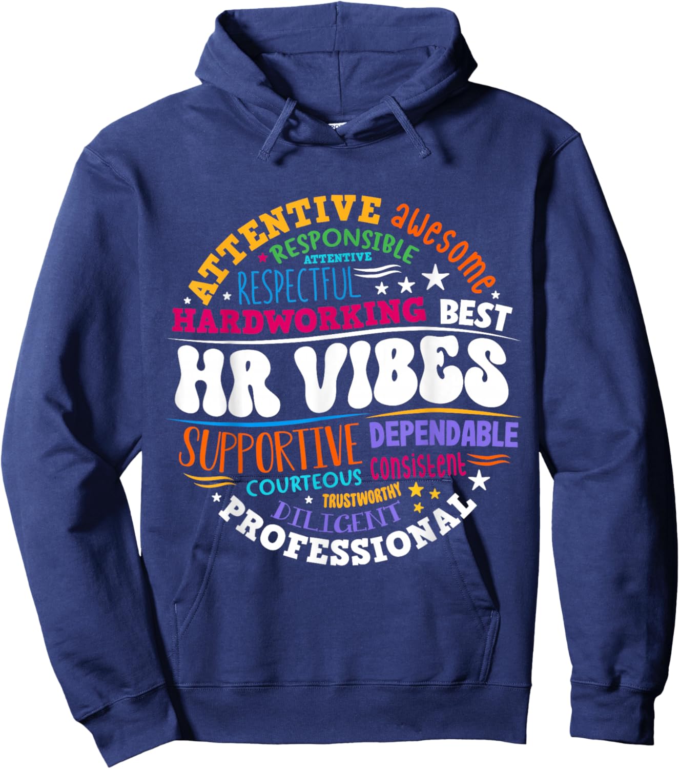Human Resources HR Vibes Analyst Employee Appreciation Hoodie - Hoodie | Navy