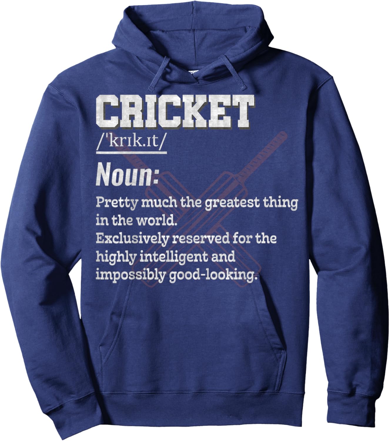 Cricket Definition For Sports Team Cricket Player Hoodie - Hoodie | Navy