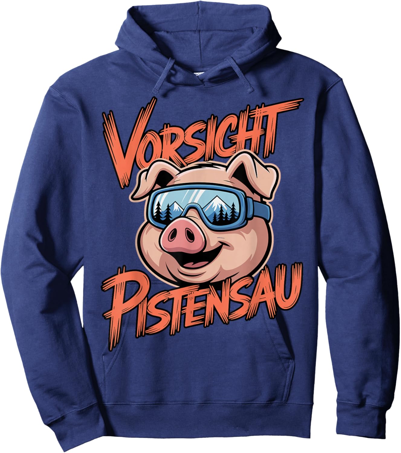 Vorsicht Pistensau Funny Skiing Après Ski Party Sweat Hoodie - Hoodie | Navy