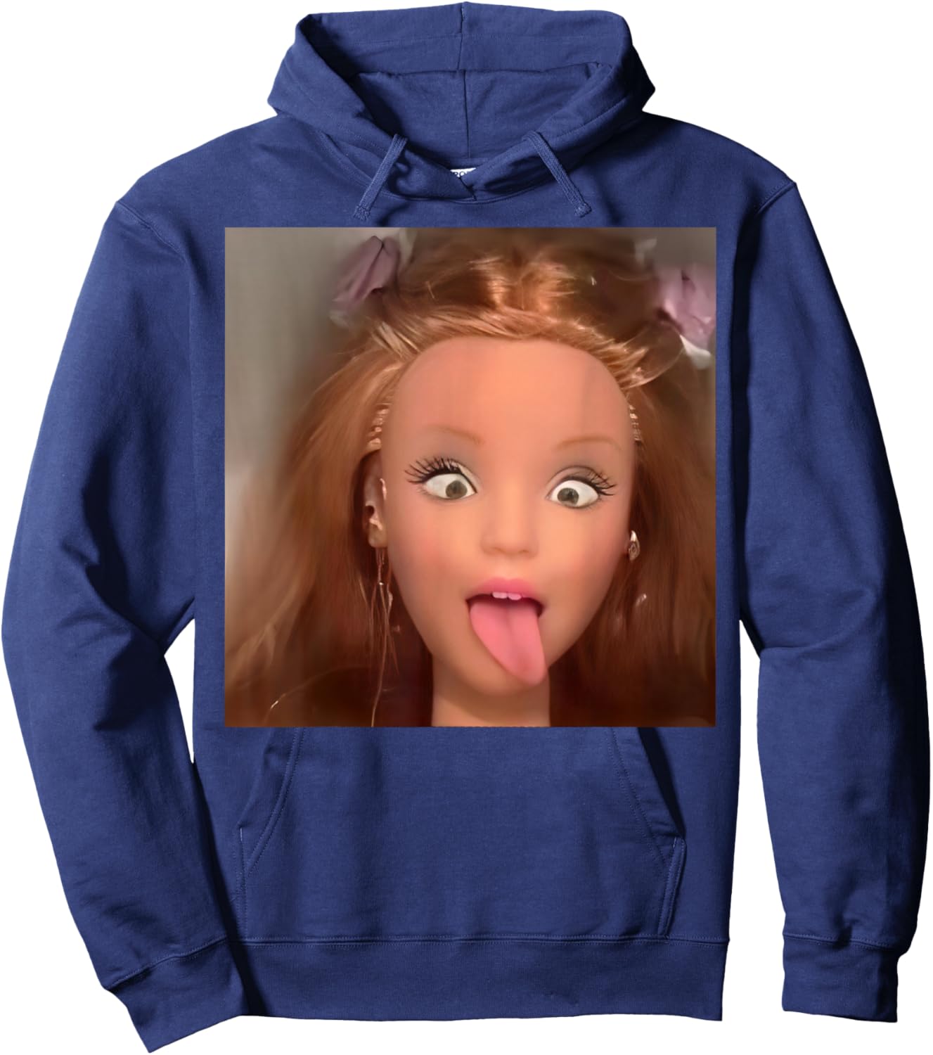 Funny Doll Face Meme Hoodie - Hoodie | Navy