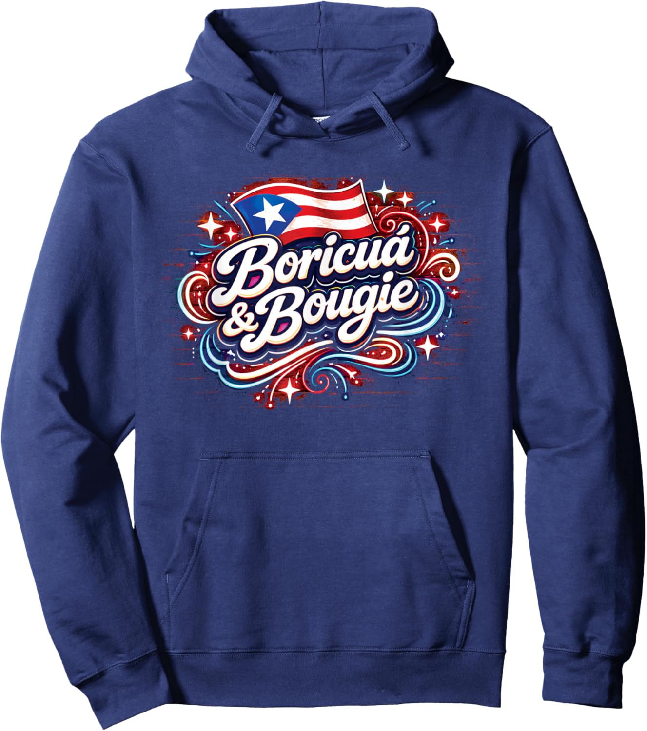 Boricua and Bougie Latina Pride Puerto Rico Souvenir Hoodie - Hoodie | Navy
