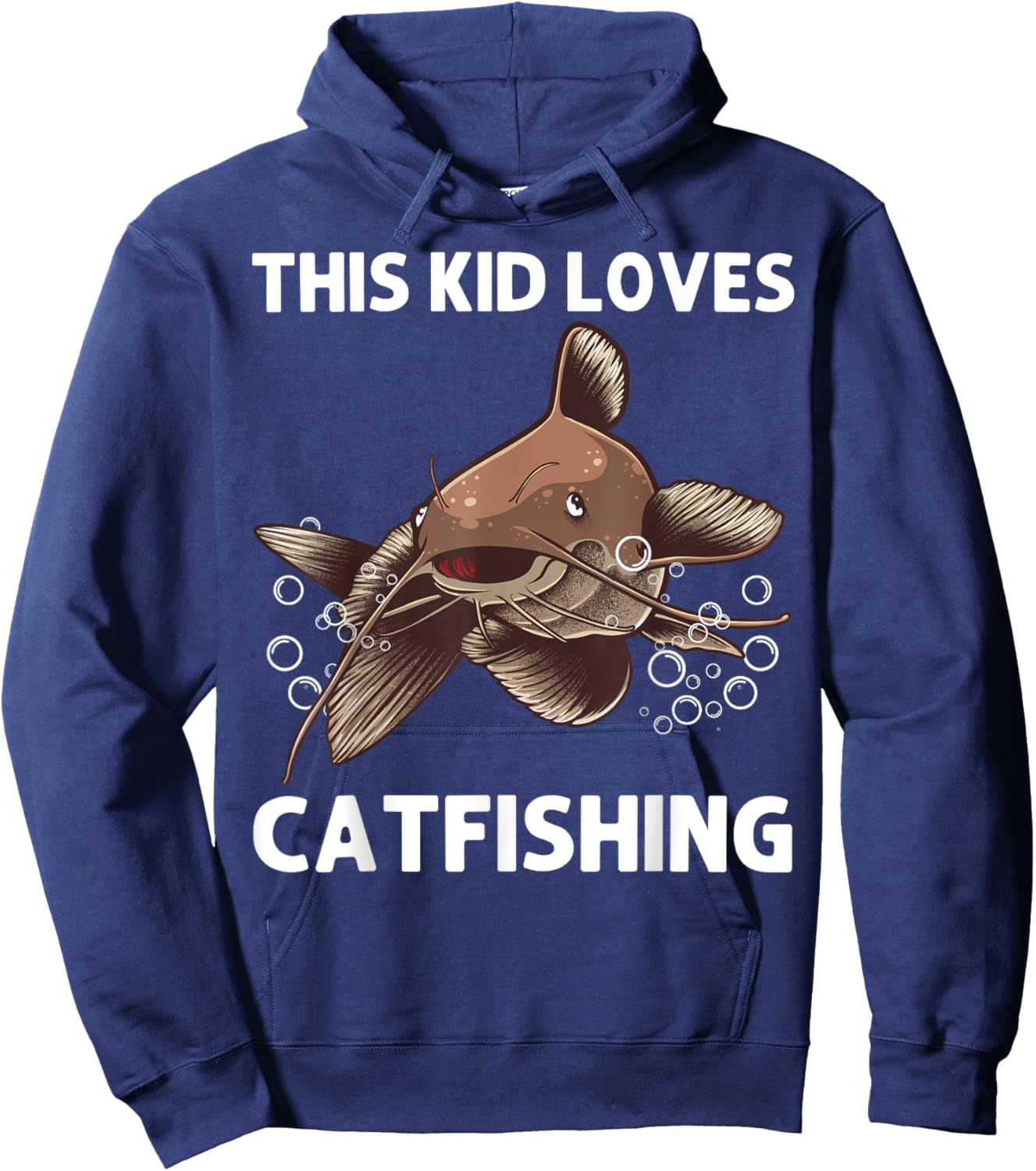 Cool Catfishing Design For Kids Boys Catfish Fish Catfishing Hoodie - Hoodie | Navy