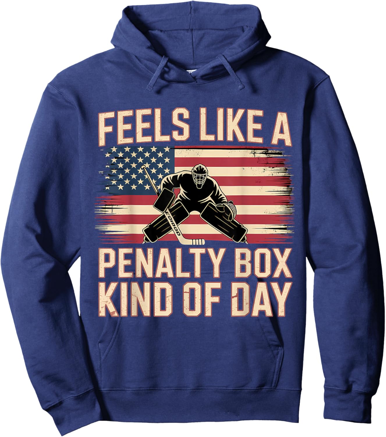 Feels Like A Penalty Box Kind of Day Funny Hockey Hoodie - Hoodie | Navy
