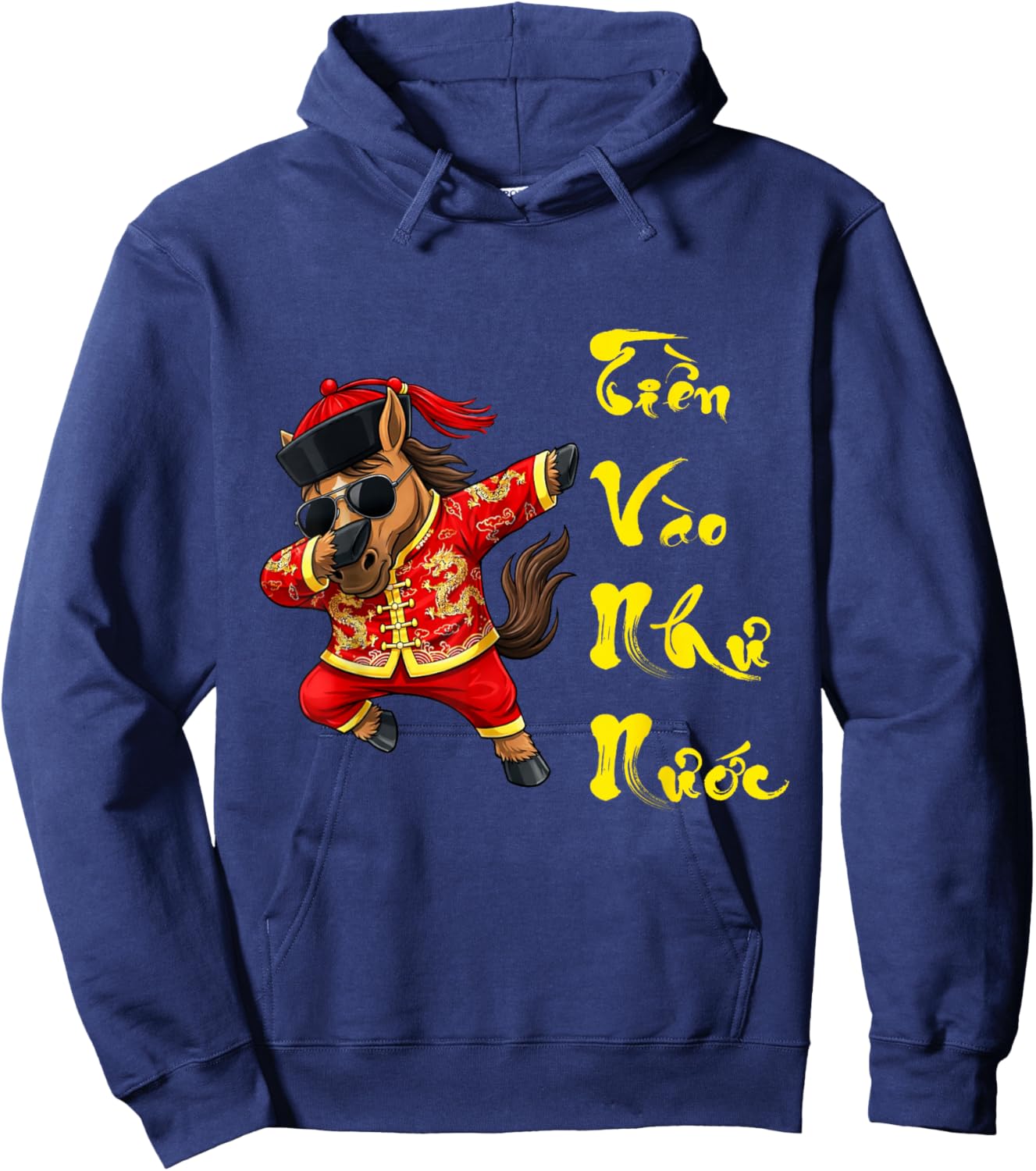Tet Decoration 2026 New Year Lunar Vietnamese Year Horse Hoodie - Hoodie | Navy