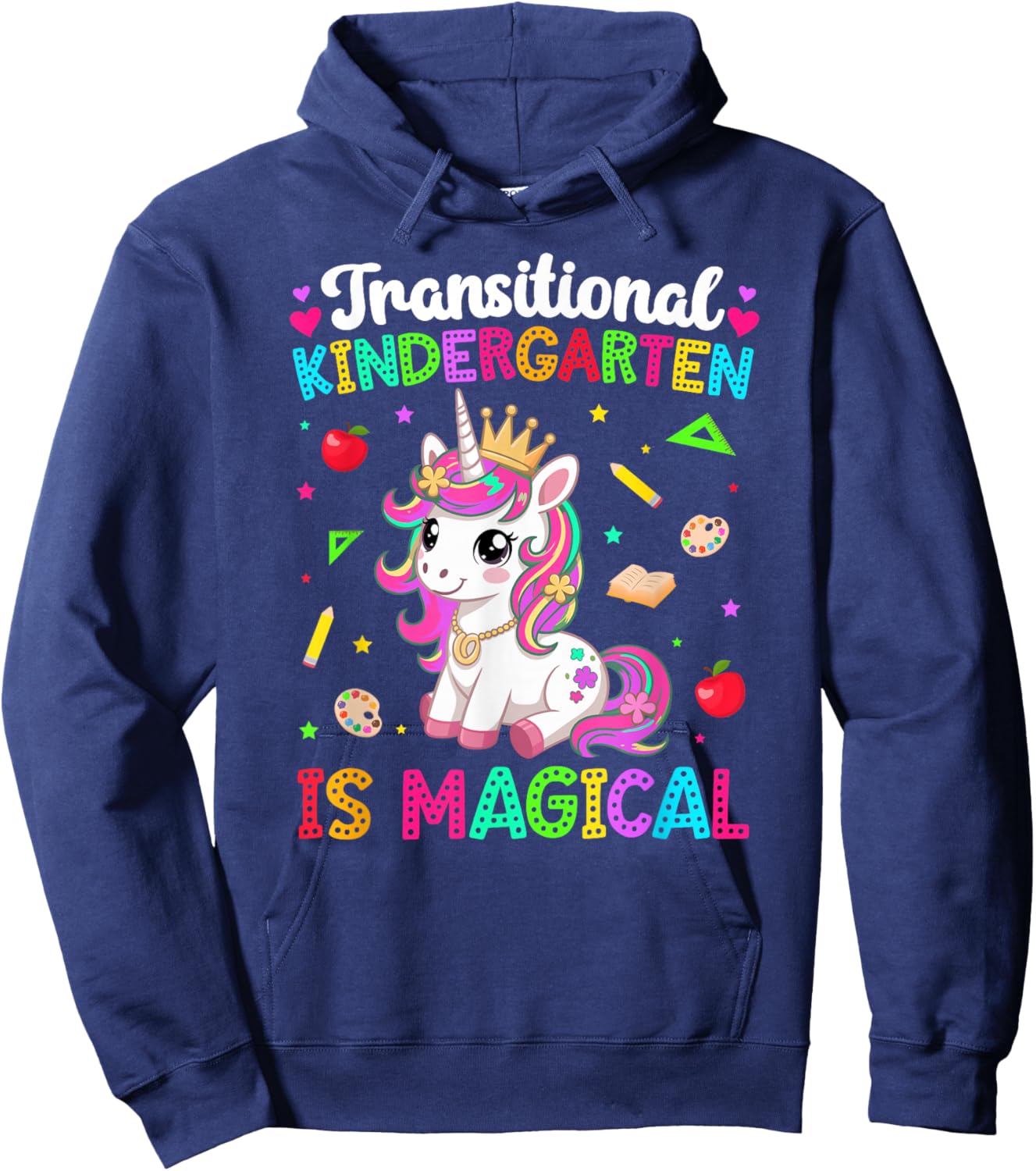 Transitional Kindergarten Student Unicorn TK Teacher Hoodie - Hoodie | Navy