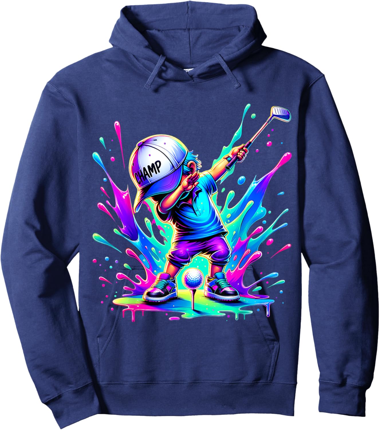 Dabbing Golfer Funny Golfing Golfer Dad Men Boys Kids Youth Hoodie - Hoodie | Navy