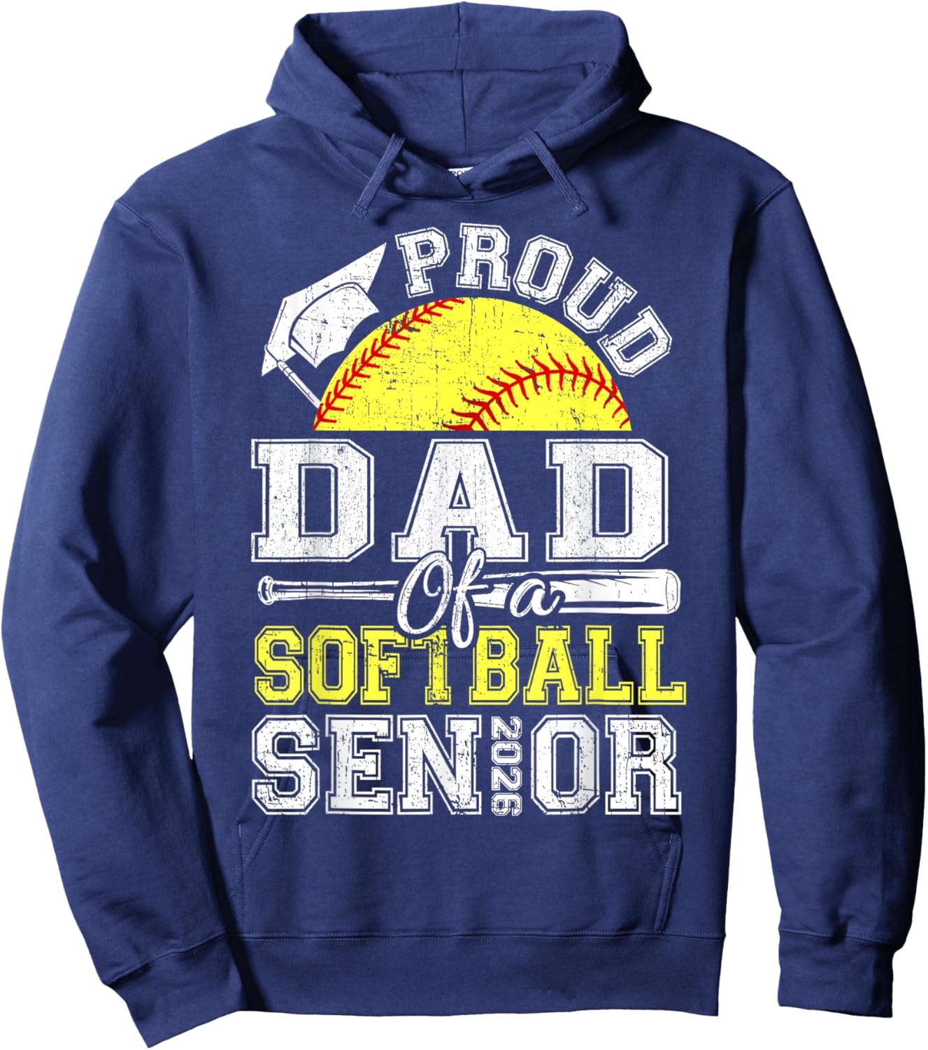 Proud Dad of A 2026 Senior Softball Graduate Hoodie - Hoodie | Navy