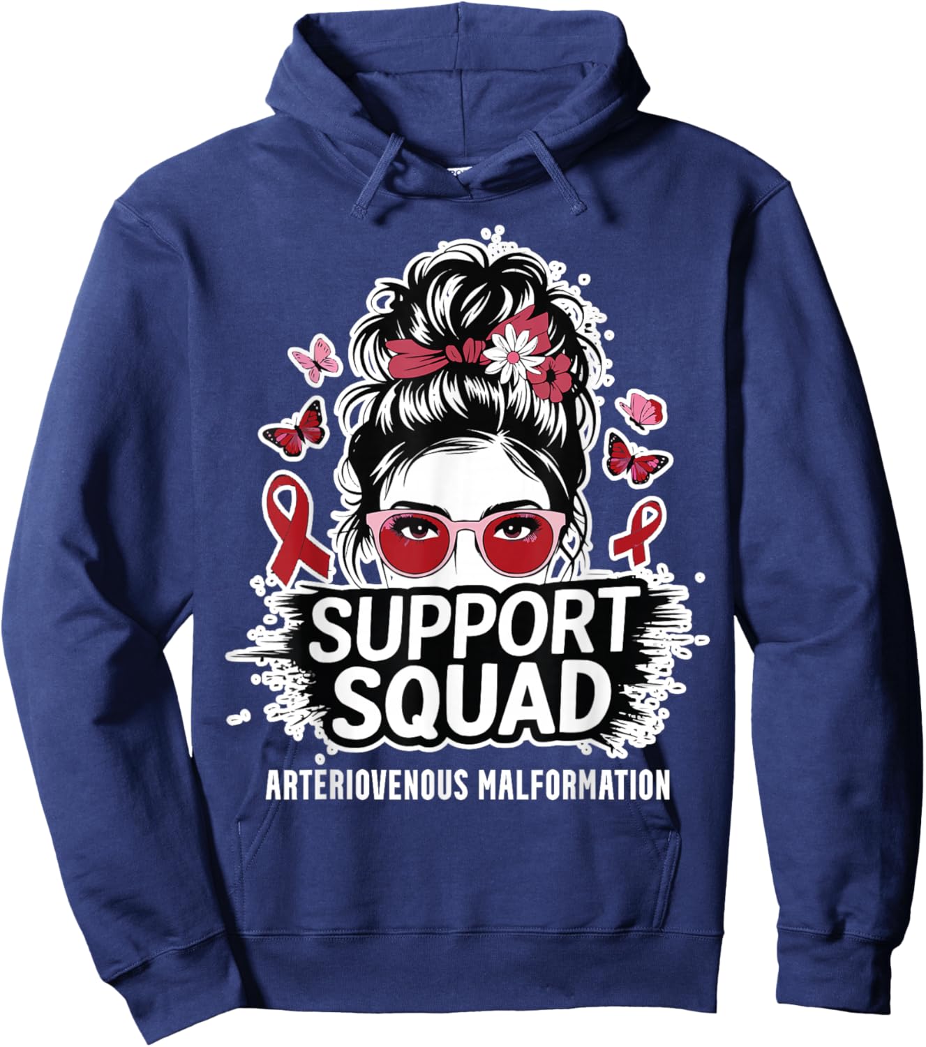 AVM Warrior Arteriovenous Malformation Awareness Hoodie - Hoodie | Navy