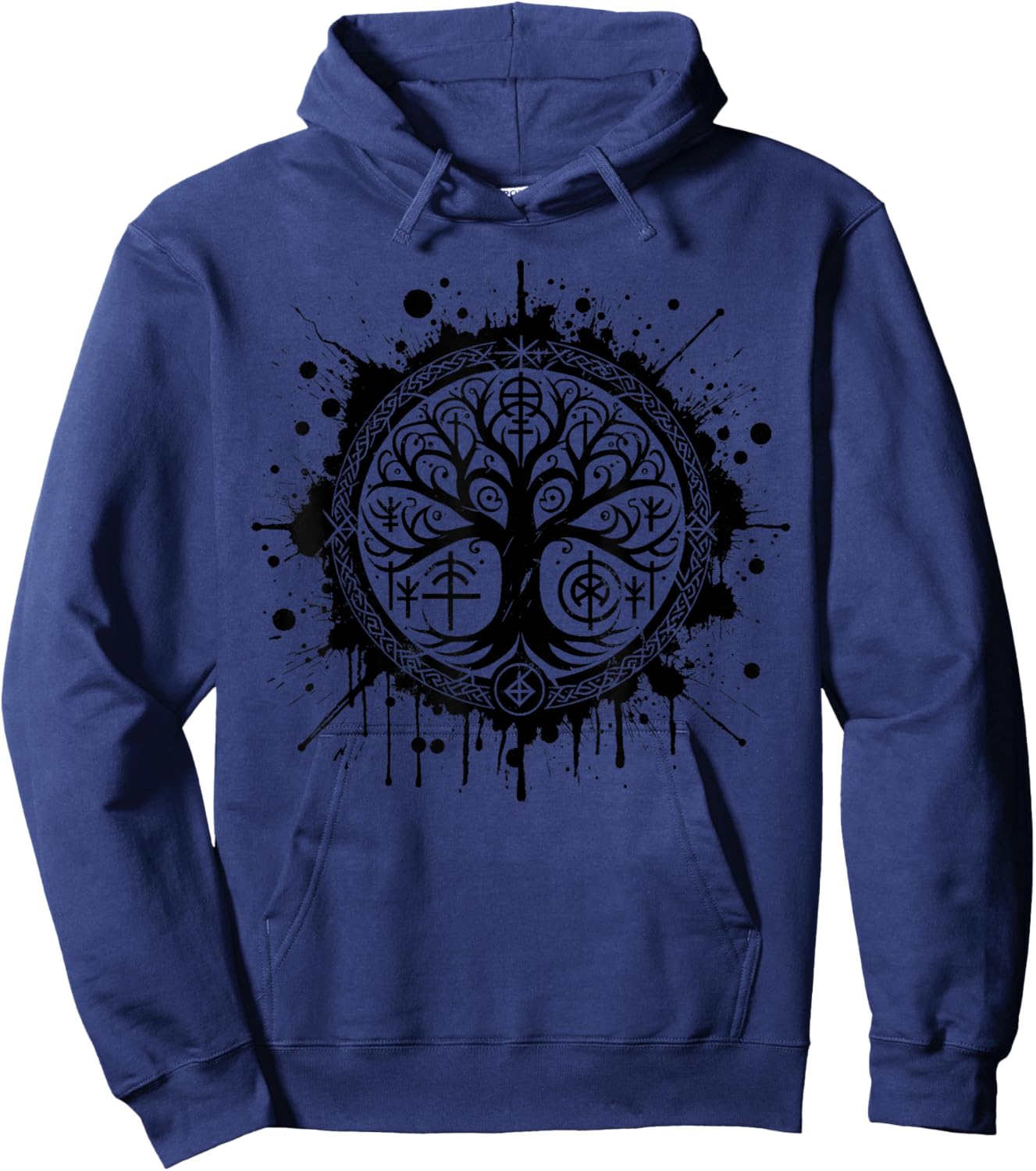 Cool Viking Yggdrasil Norse Tree of Life Graphic Hoodie - Hoodie | Navy