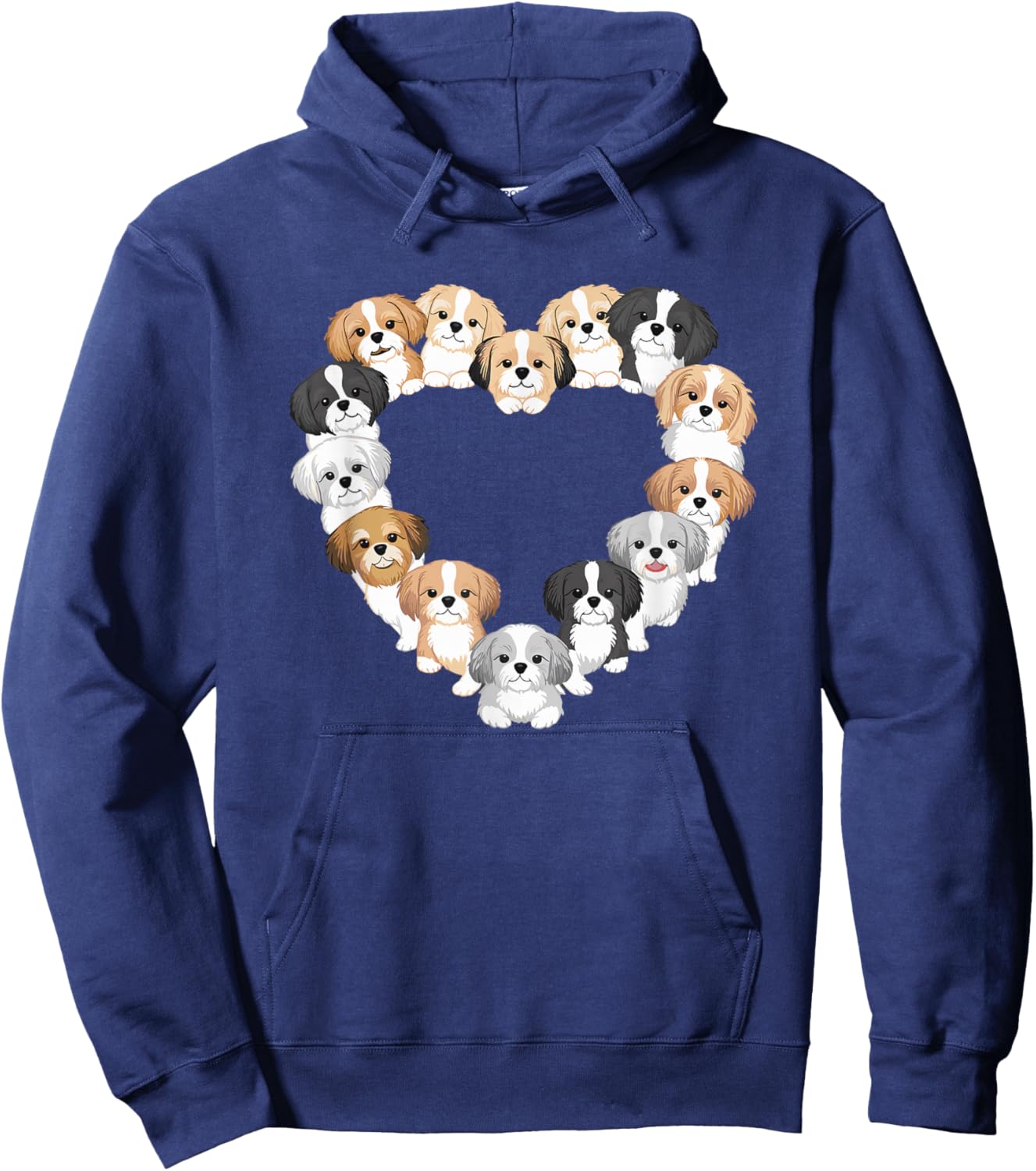 Heart Shih Tzu Dog Shih Tzus Hoodie - Hoodie | Navy