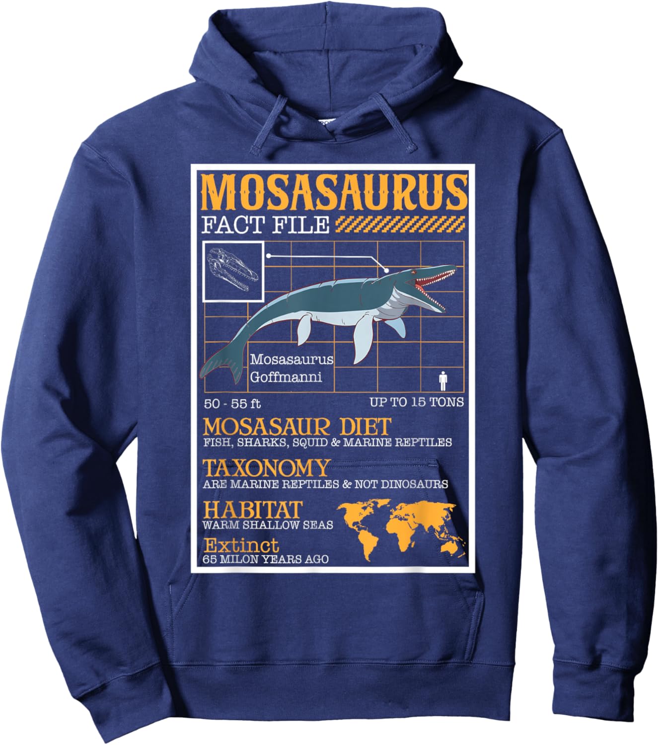 Mosasaurus Hoodie - Hoodie | Navy