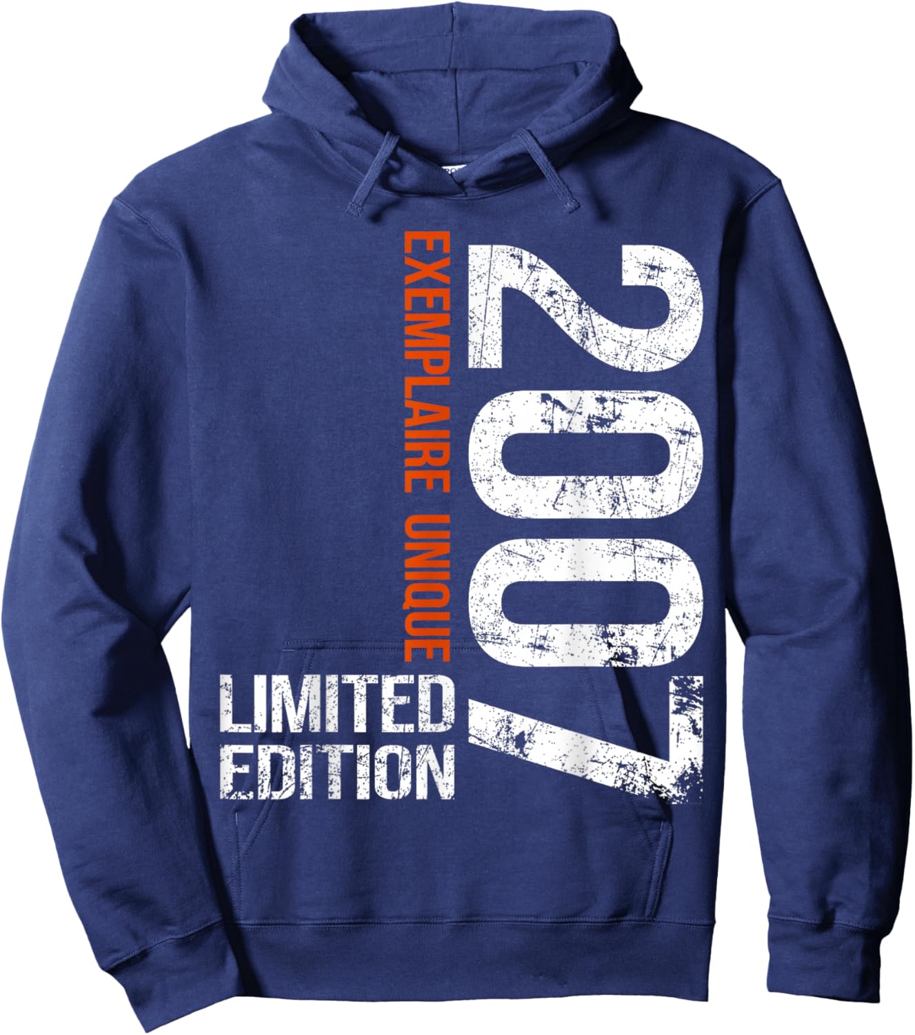 18th Anniversary 2007 Vintage 18 Years Boy and Girl 2007 Hoodie - Hoodie | Navy