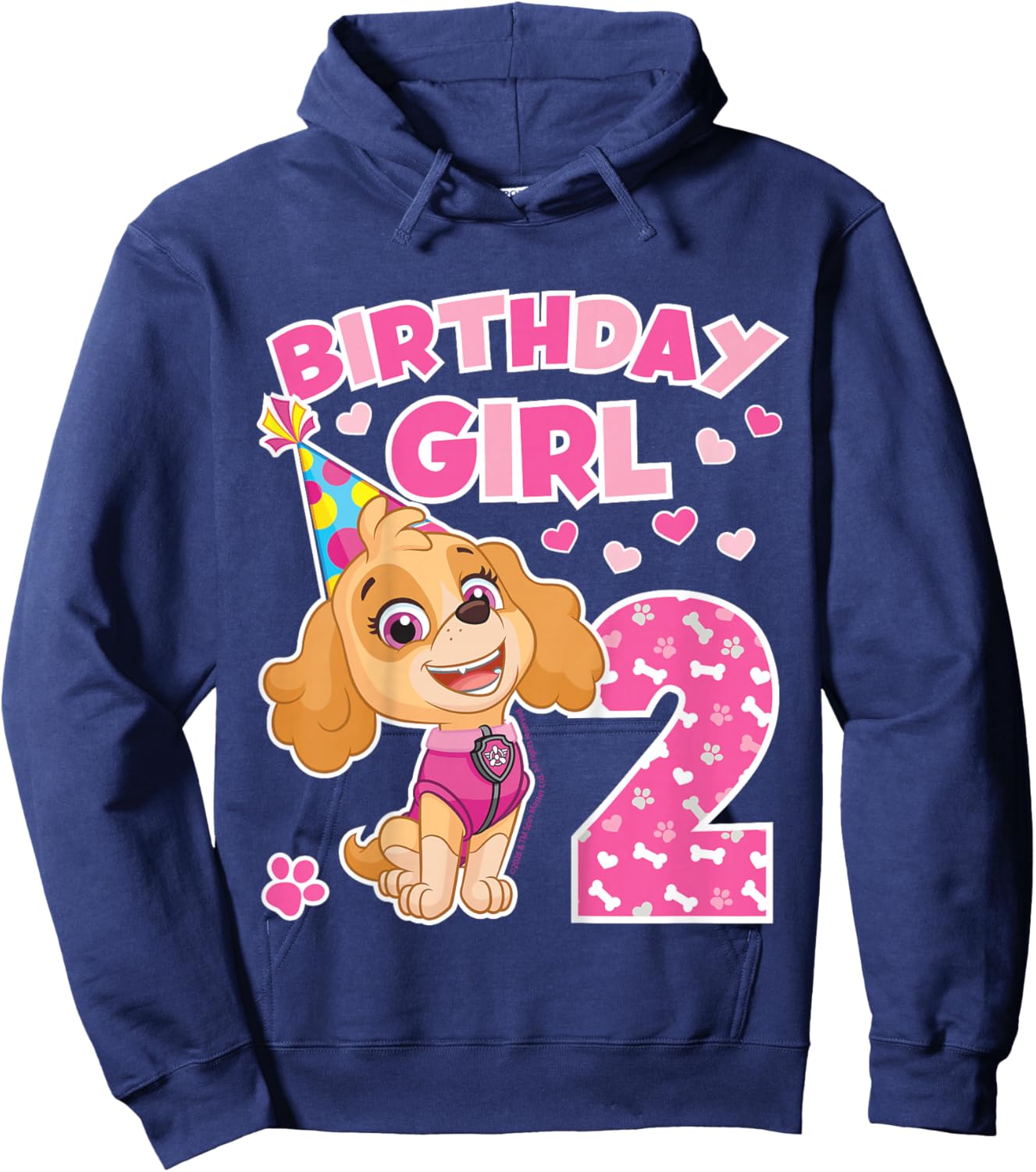 Official Paw Patrol Merchandise Skye Birthday Girl Age 2 Hoodie - Hoodie | Navy