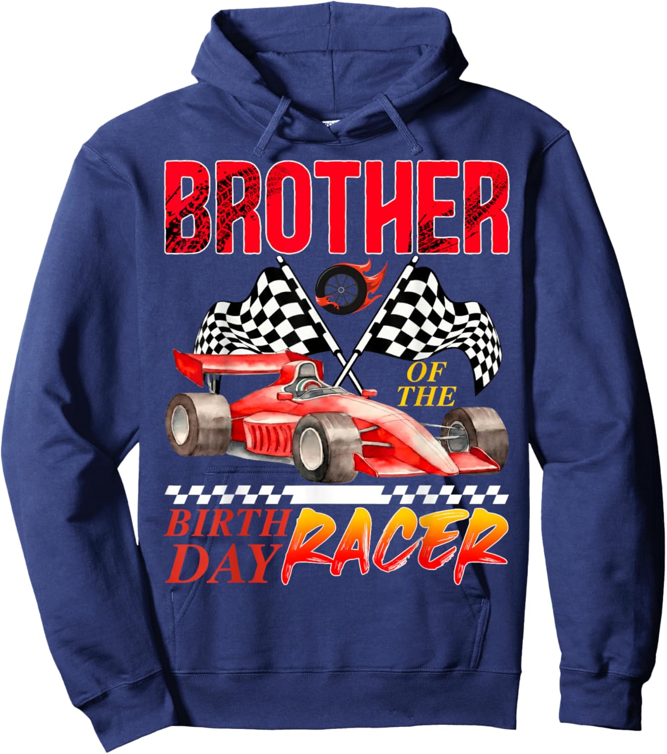 Race Car Brother of The Birthday Racer Racing Family Hoodie - Hoodie | Navy