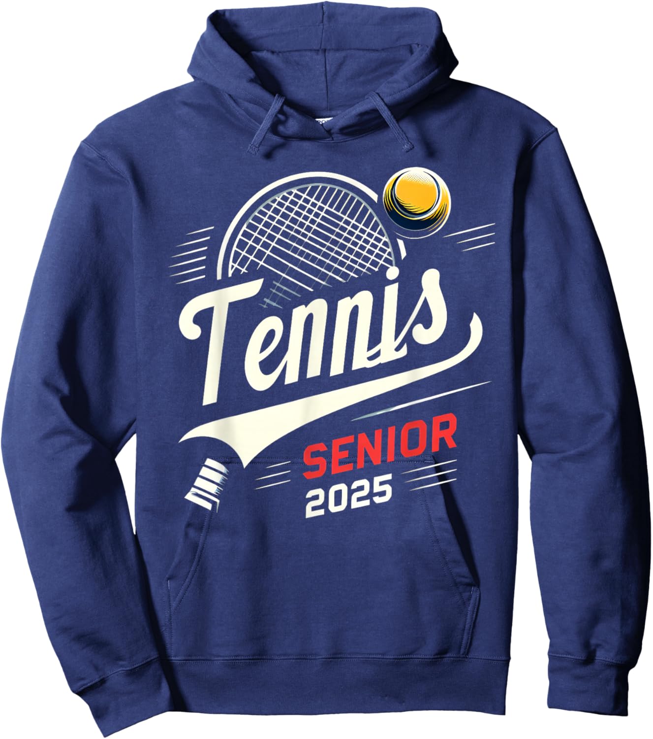 Tennis Senior 2025 Graduation Class of 2025 Graduate Pride Hoodie - Hoodie | Navy