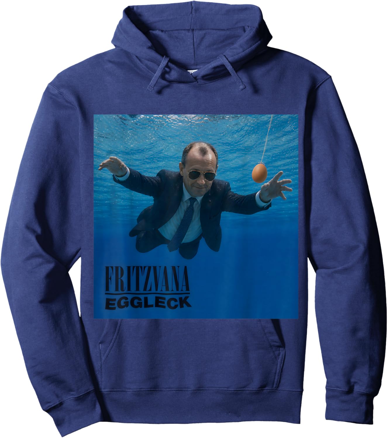 Fritze Merz Retro Meme Cover Eggleck Politik Kanzler Satire Hoodie - Hoodie | Navy