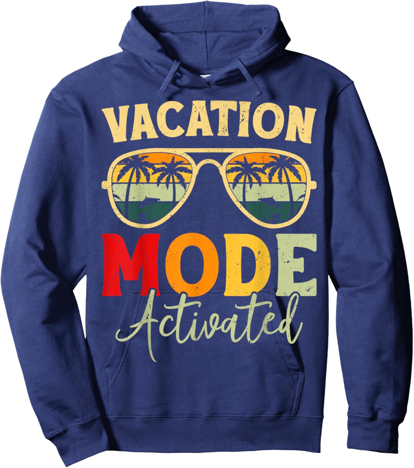 Funny Cruise Vacation Vacay Mode Activated Men Sun Hoodie - Hoodie | Navy