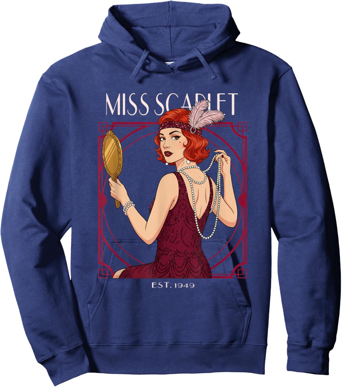 Miss Scarlet Suspect - Clue Game Hoodie - Hoodie | Navy