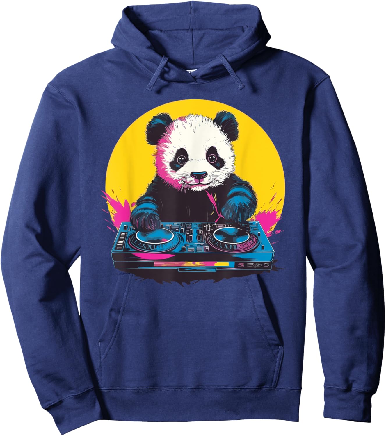 Panda DJ Mixing Decks Fun Hoodie - Hoodie | Navy