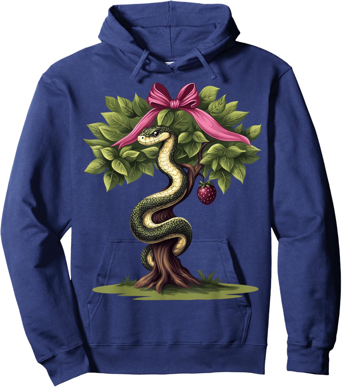 Coquette Bow Garden of Eden Religious Biblical Snake Girl Hoodie - Hoodie | Navy