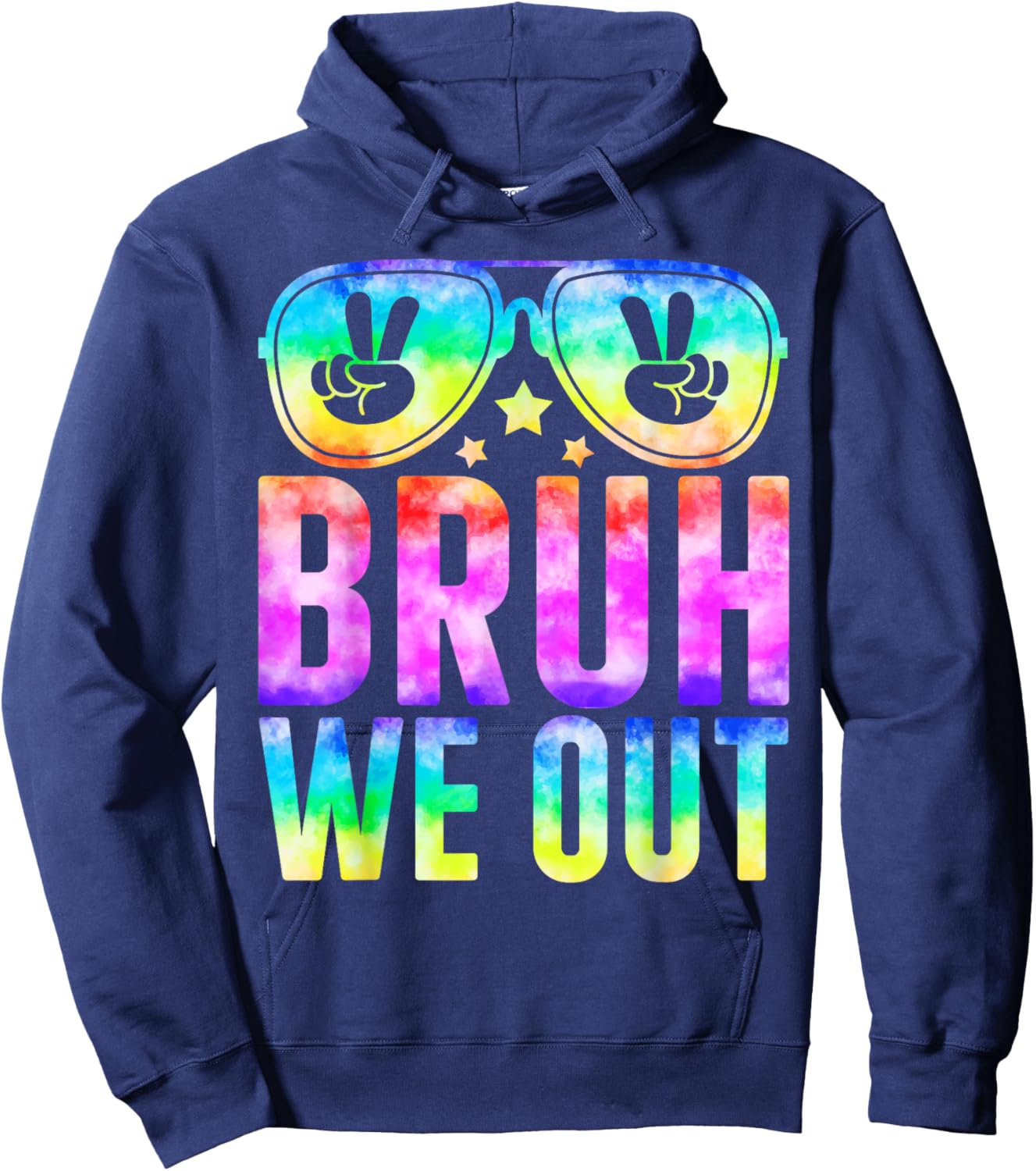 Bruh We Out Cute Sunglass End Of School Year Teacher Summer Hoodie - Hoodie | Navy