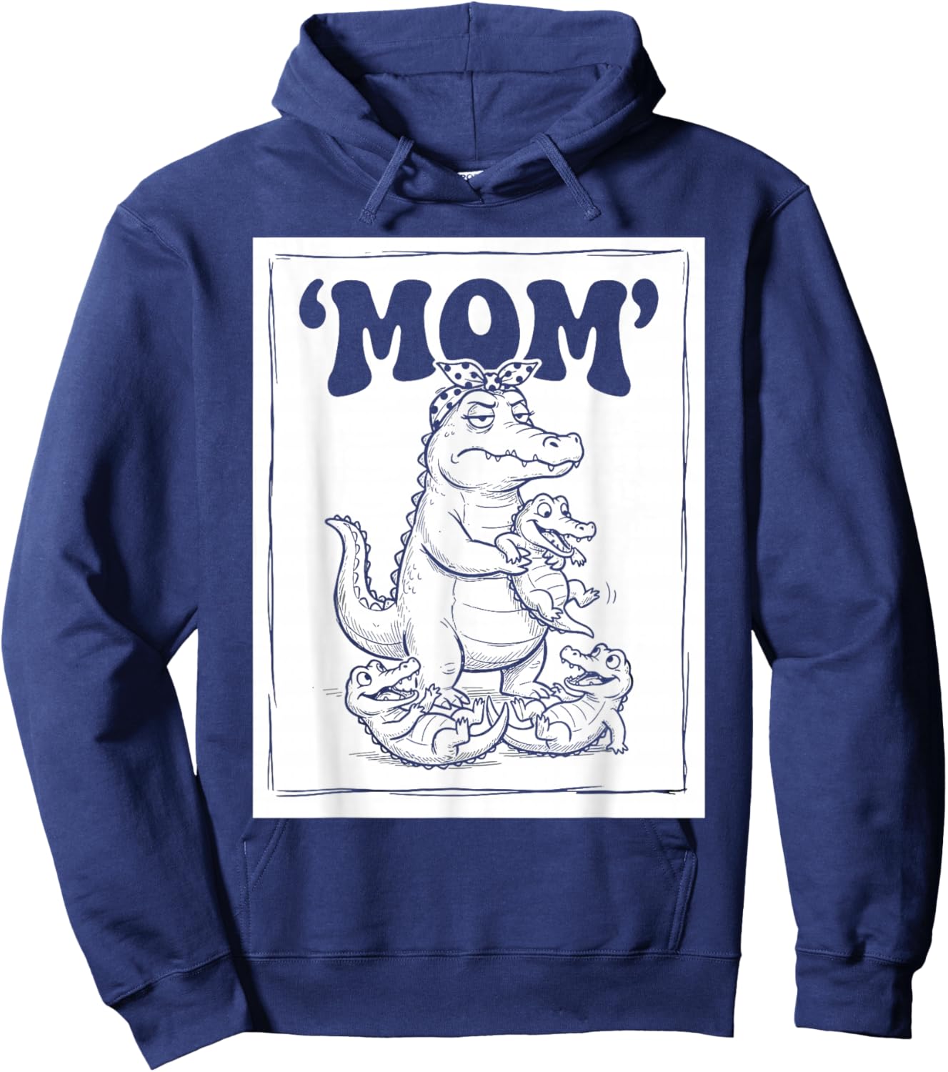 Funny Alligator Mom Mama Kids Girls Mothers Day Hoodie - Hoodie | Navy