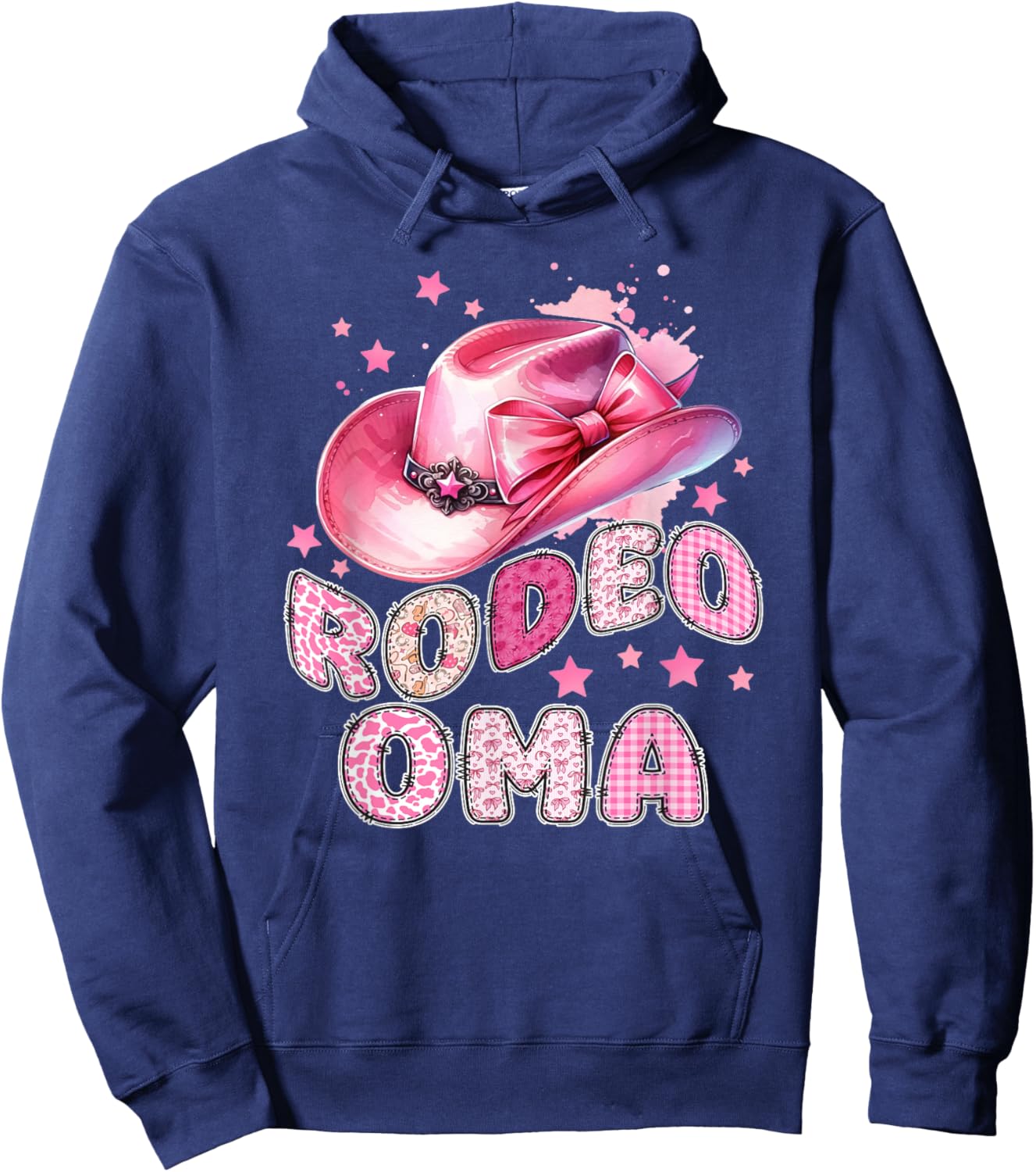 Rodeo Oma Pink Cowgirl 1St Birthday Family Matching Hoodie - Hoodie | Navy