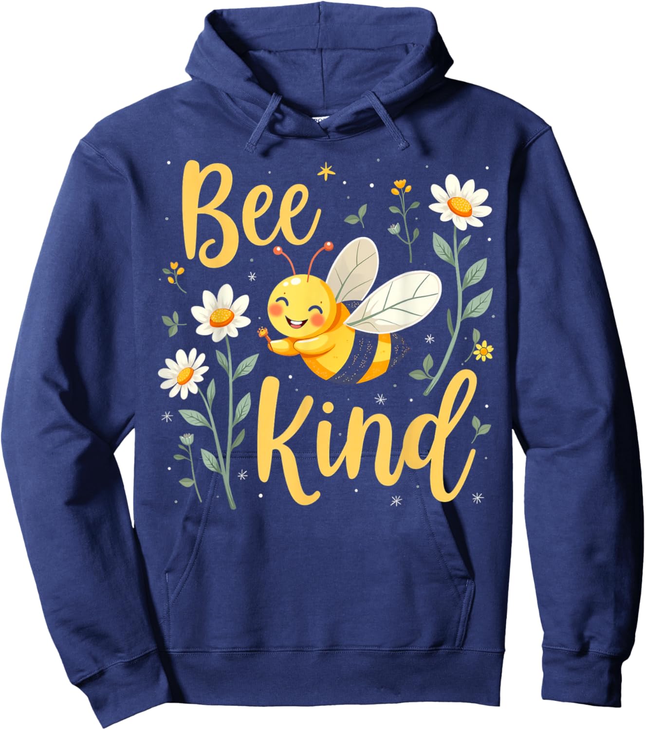 Bee Kind Cute bee with Flower Kindness Hoodie - Hoodie | Navy