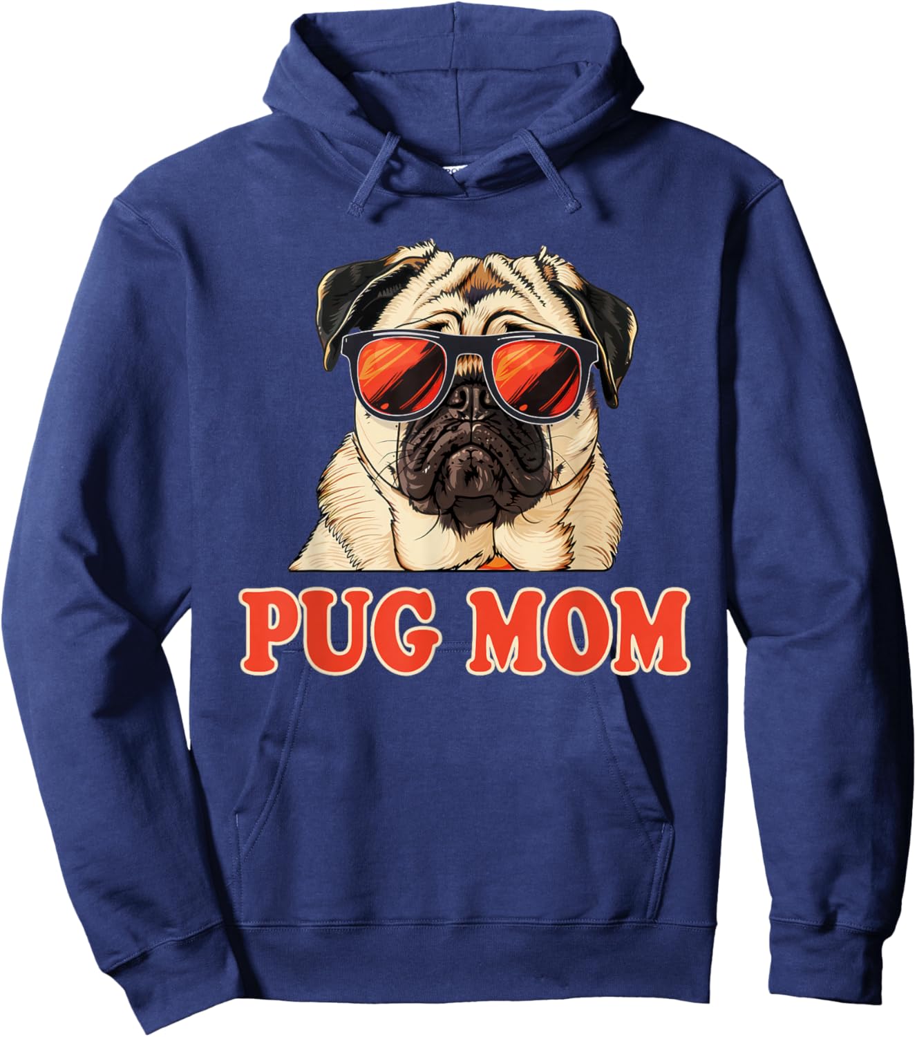 Cute Pug Mom Hoodie - Hoodie | Navy
