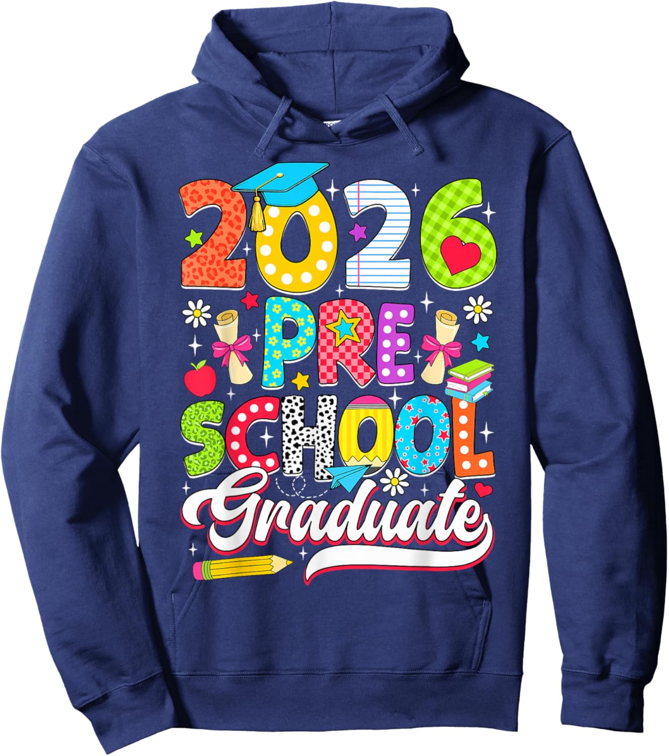 Preschool Graduate 2026 Pre-K Grad Graduation Boy Girl Kid Hoodie - Hoodie | Navy