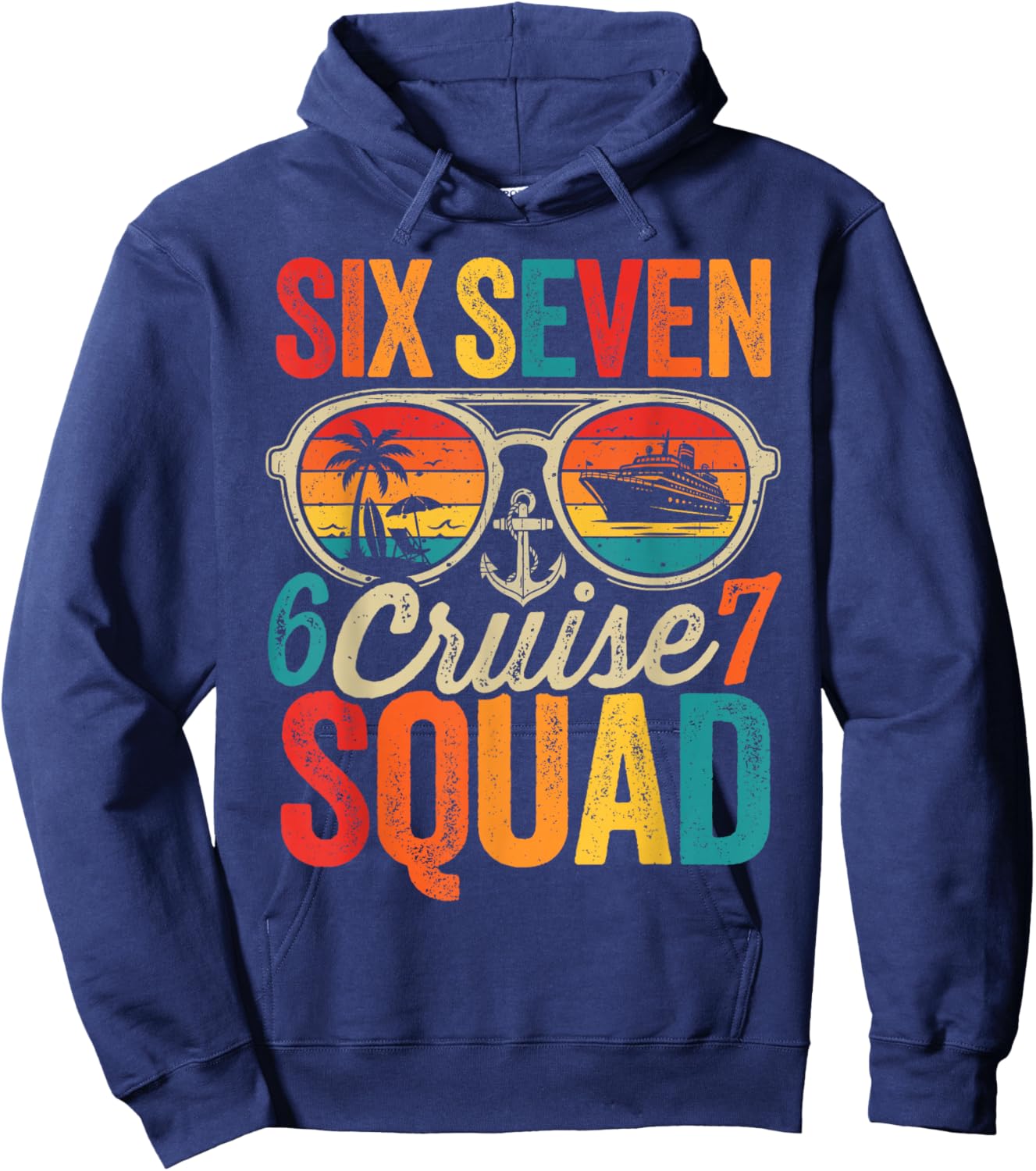 Six Seven Cruise Squad 2026 Summer Cruise 67 Meme Boys Kids Hoodie - Hoodie | Navy