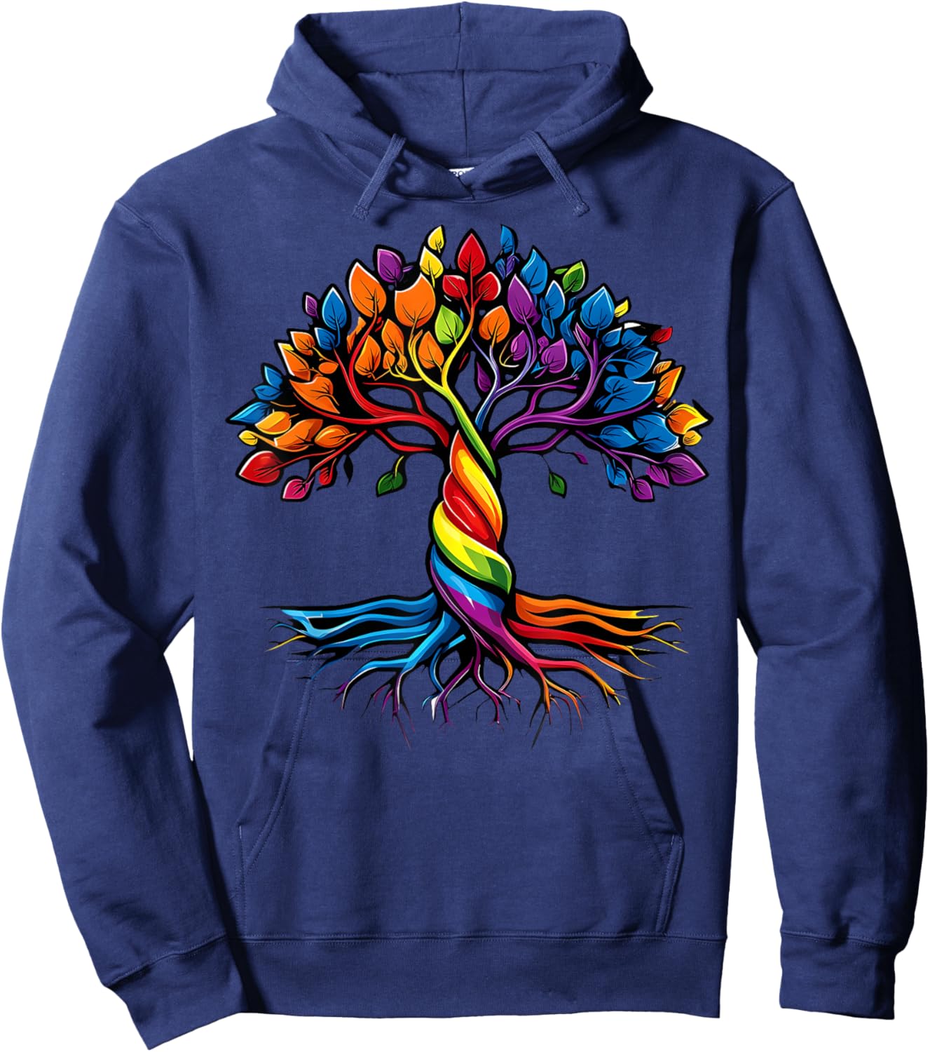Tree Of Life Rainbow LGBT Gay Lesbian Pride Flag Ally Hoodie - Hoodie | Navy