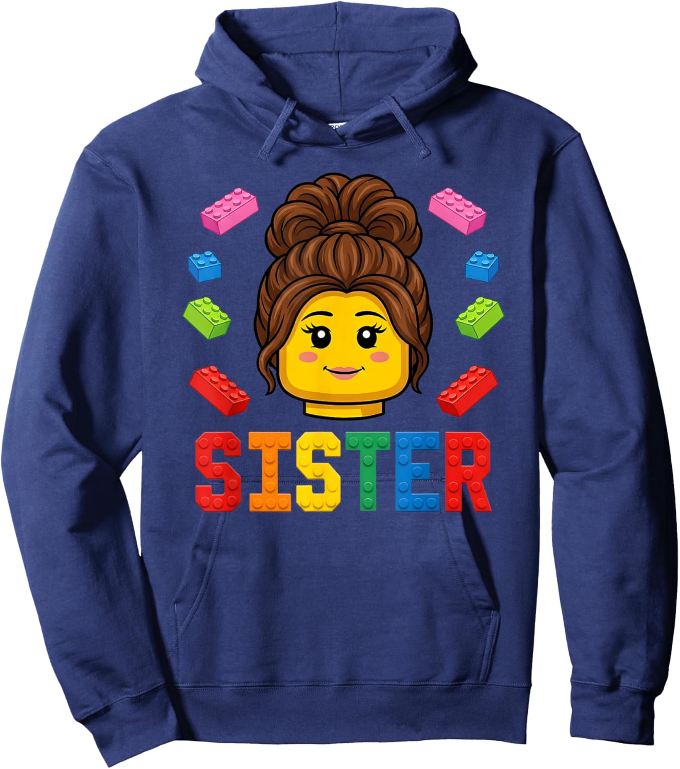 Sister Master Builder Building Bricks Blocks Family Matching Hoodie - Hoodie | Navy