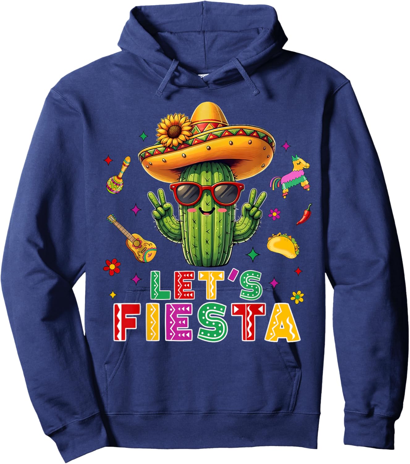 Cinco De Mayo Mexican Cactus Funny Lets Fiesta Party Women Hoodie - Hoodie | Navy