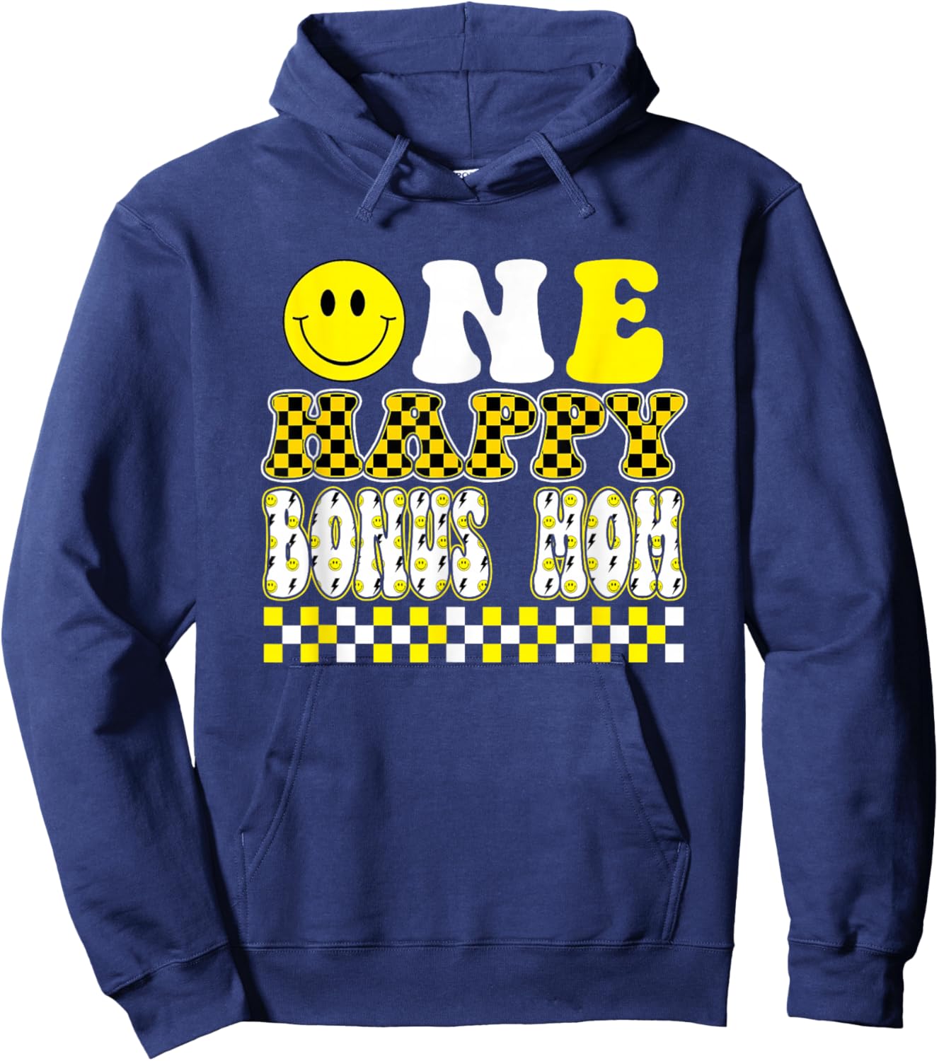 One Happy Dude Bonus Mom 1st Birthday Family Matching Hoodie - Hoodie | Navy