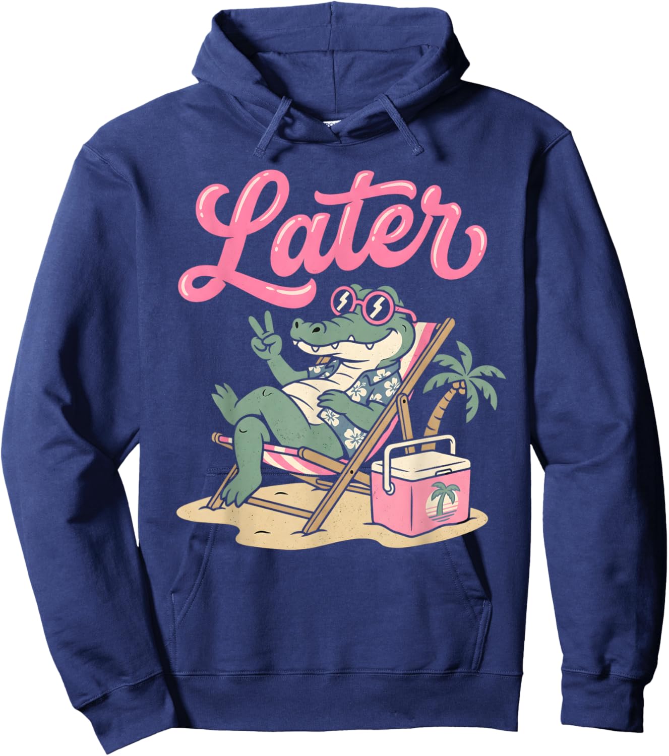 Later Gator Teacher Kids Summer Alligator Last Day of School Hoodie - Hoodie | Navy